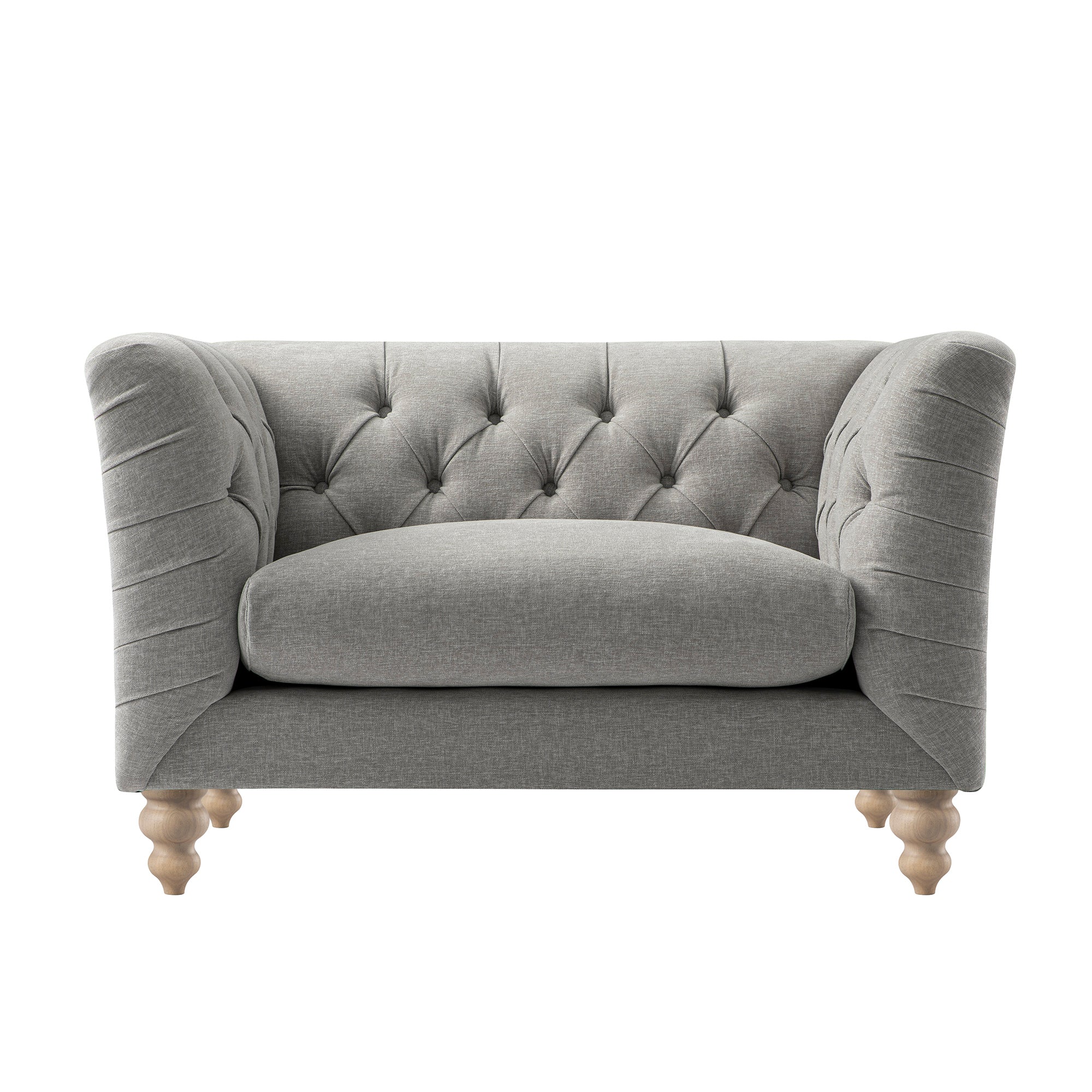 Ashby Chesterfield Loveseat, Mist Grey Chenille - Image 10