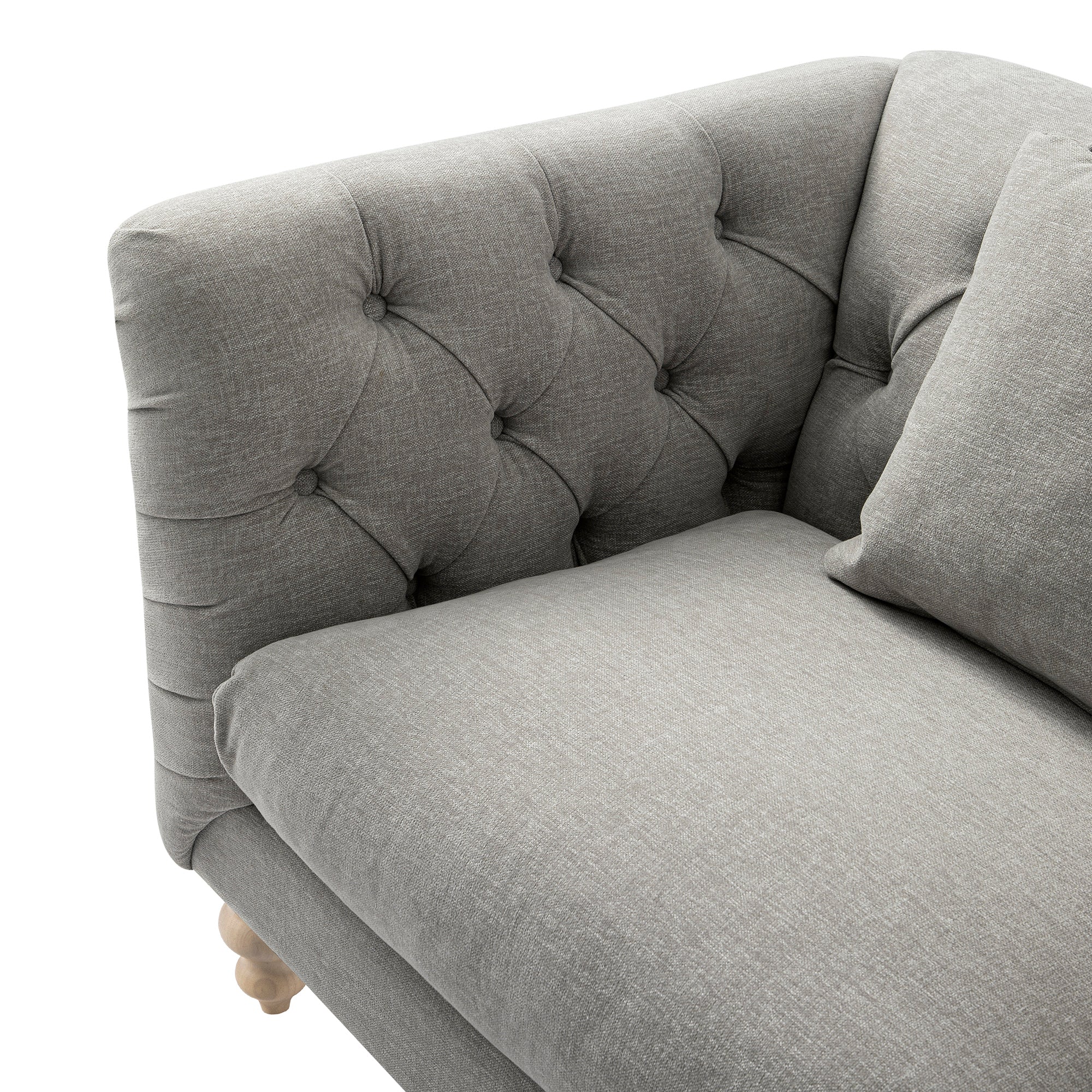 Ashby Chesterfield Loveseat, Mist Grey Chenille - Image 15