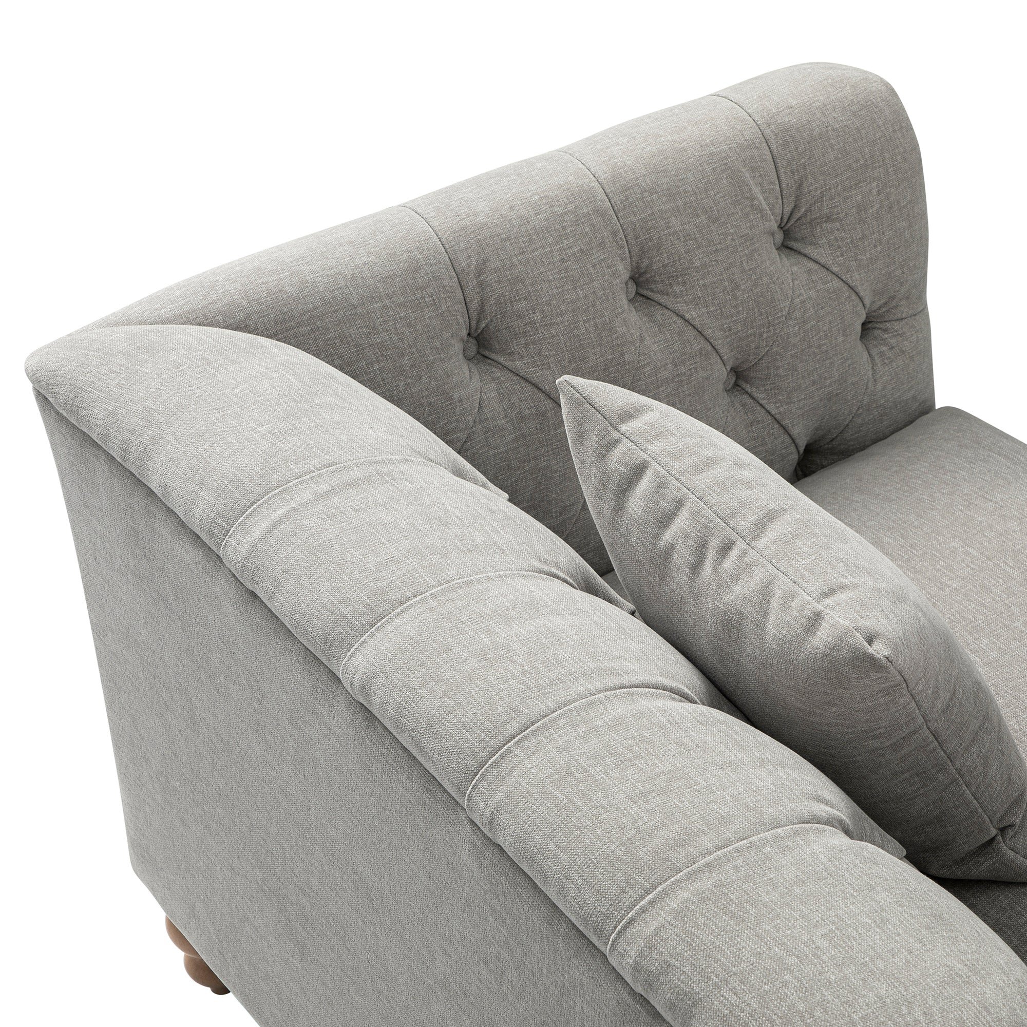 Ashby Chesterfield Loveseat, Mist Grey Chenille - Image 18