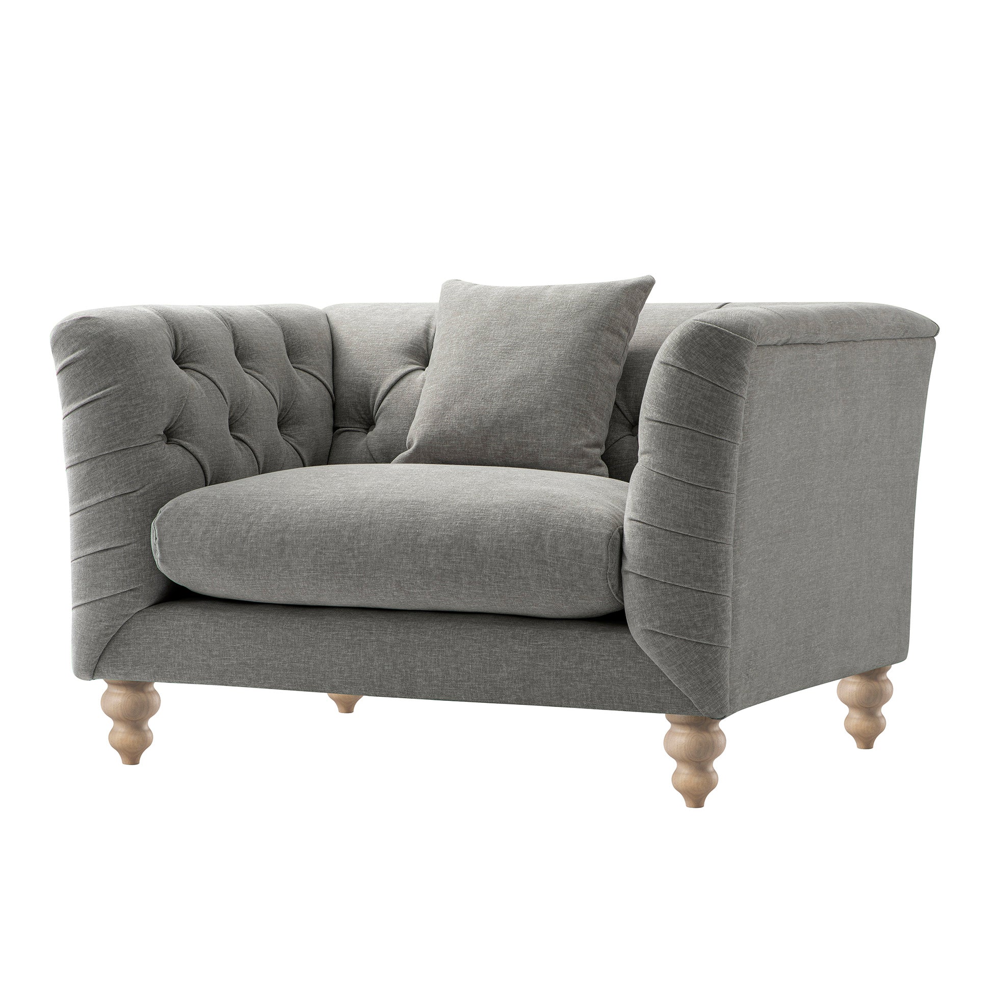 Ashby Chesterfield Loveseat, Mist Grey Chenille - Image 8