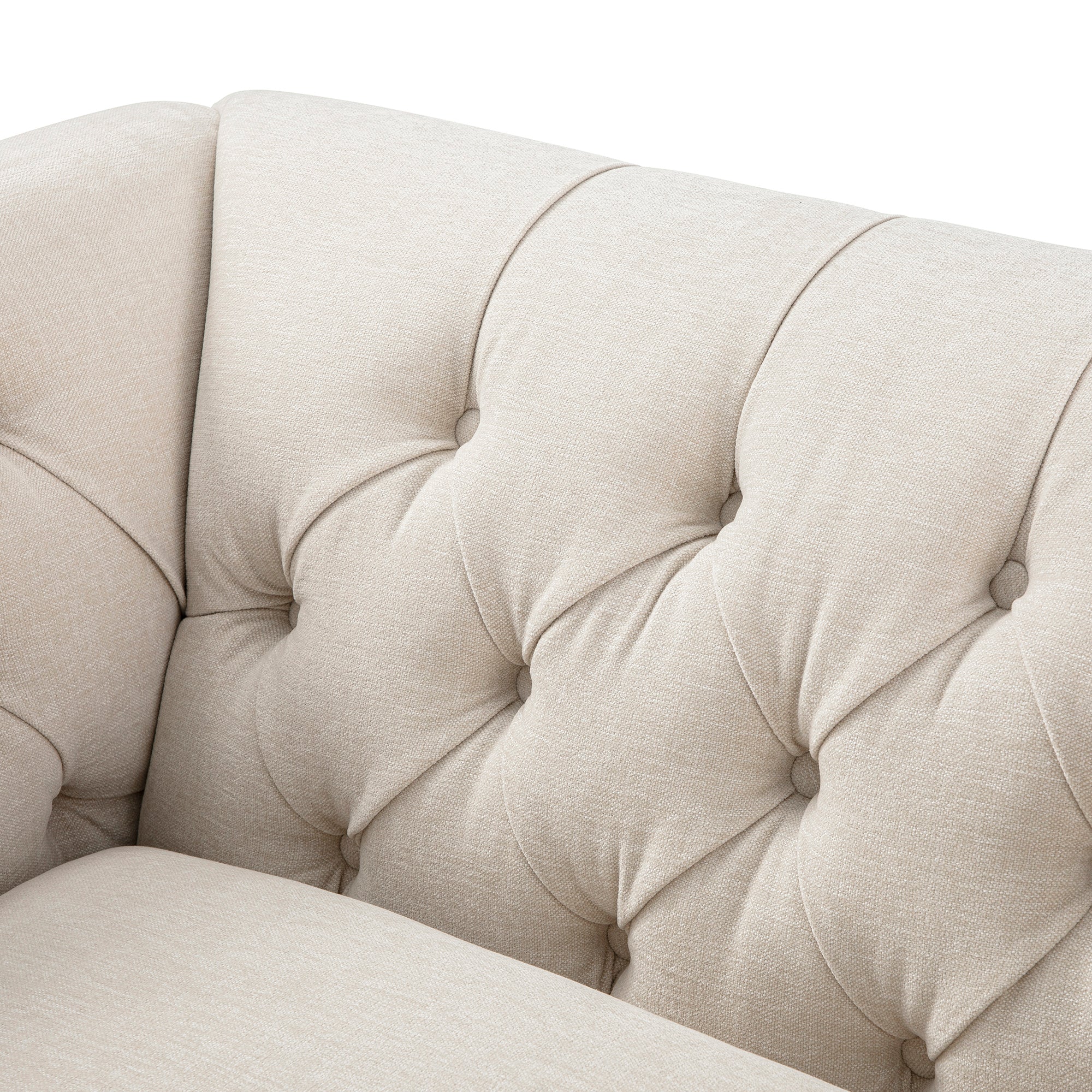 Ashby Chesterfield Loveseat, Oatmeal Chenille - Image 17
