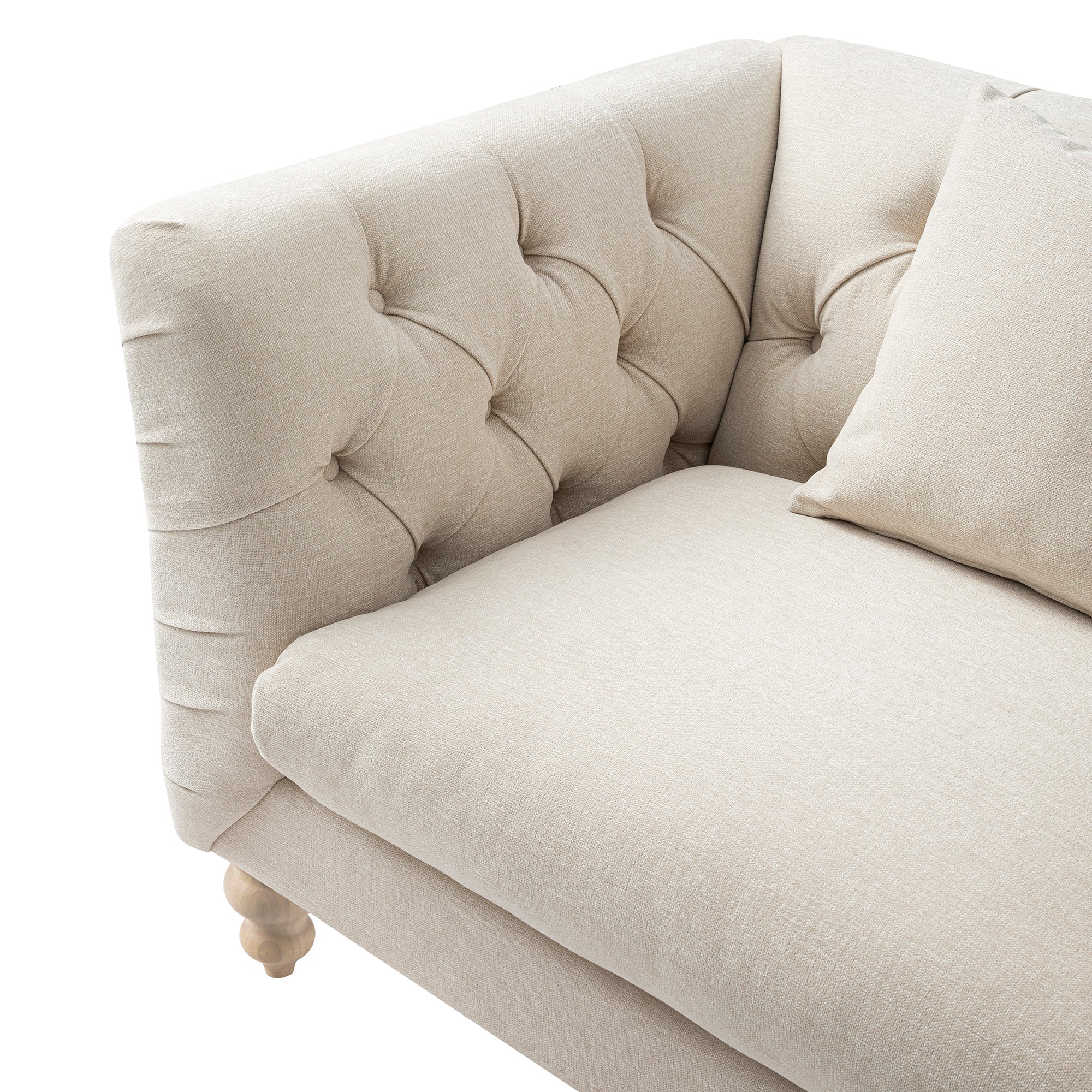 Ashby Chesterfield Loveseat, Oatmeal Chenille - Image 18