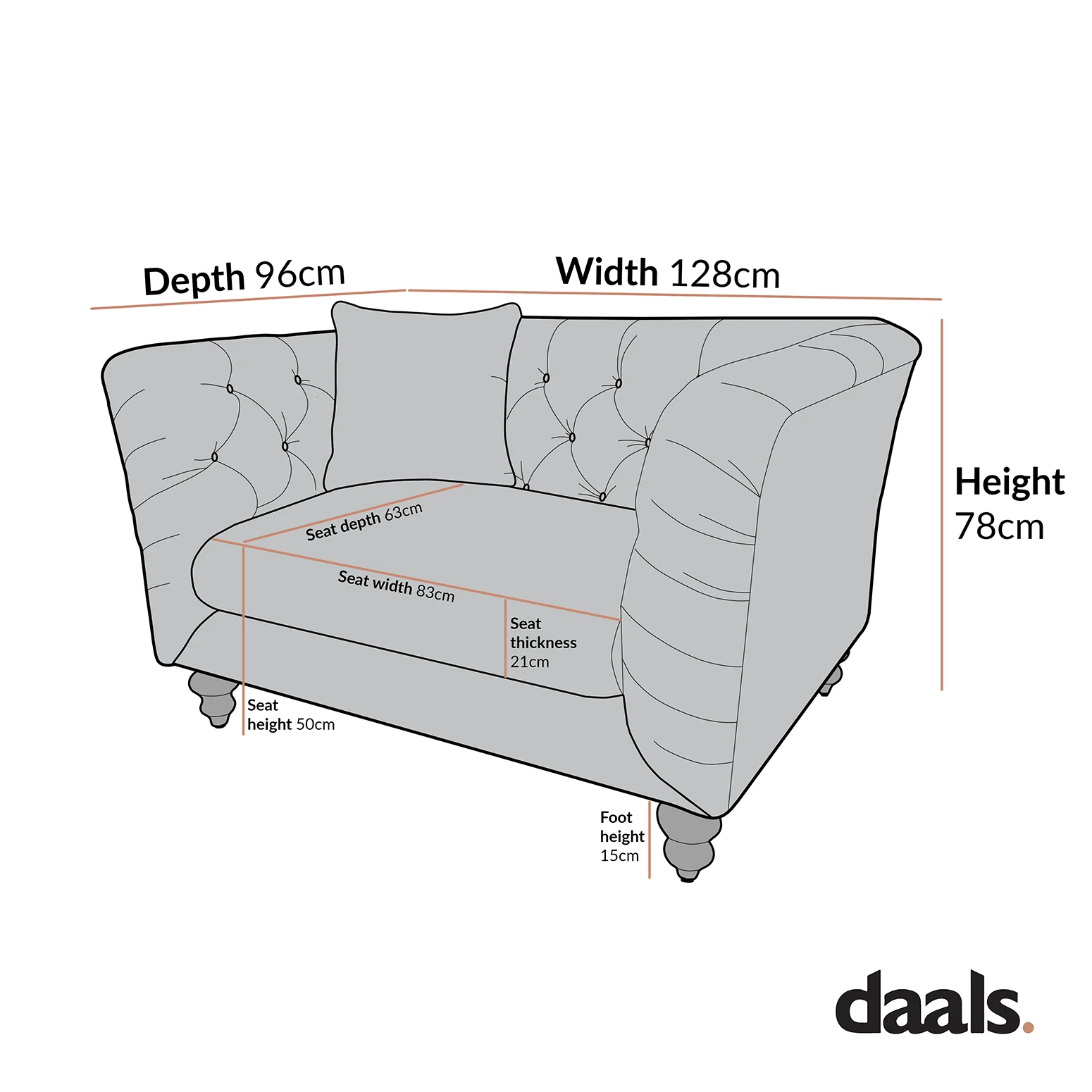 Ashby Chesterfield Loveseat, Oatmeal Chenille - Image 11