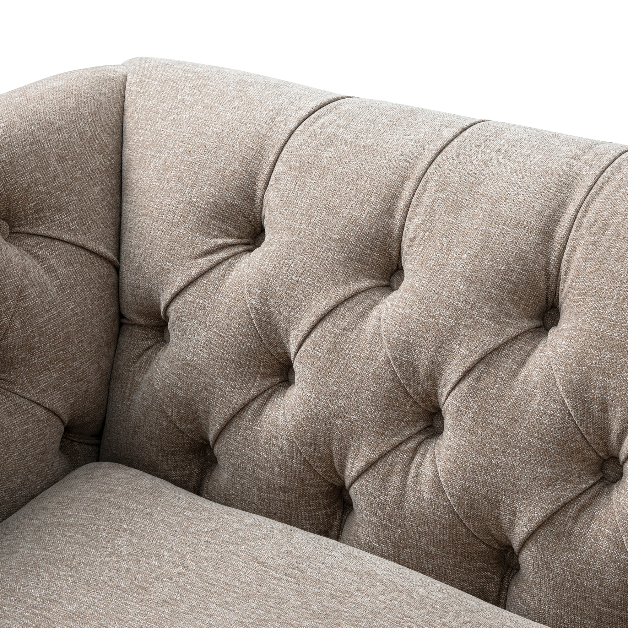 Ashby Chesterfield Loveseat, Taupe Chenille - Image 15