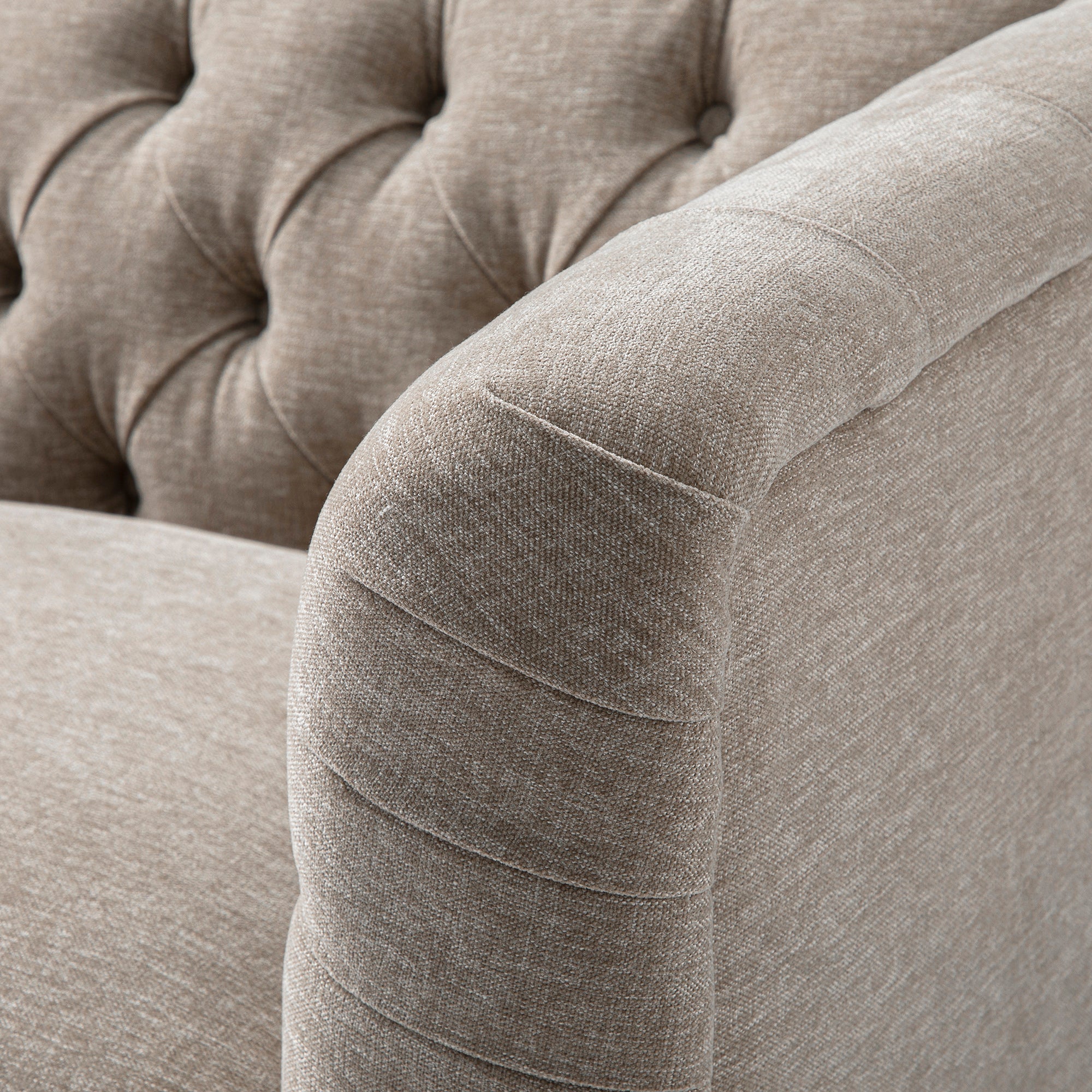Ashby Chesterfield Loveseat, Taupe Chenille - Image 16