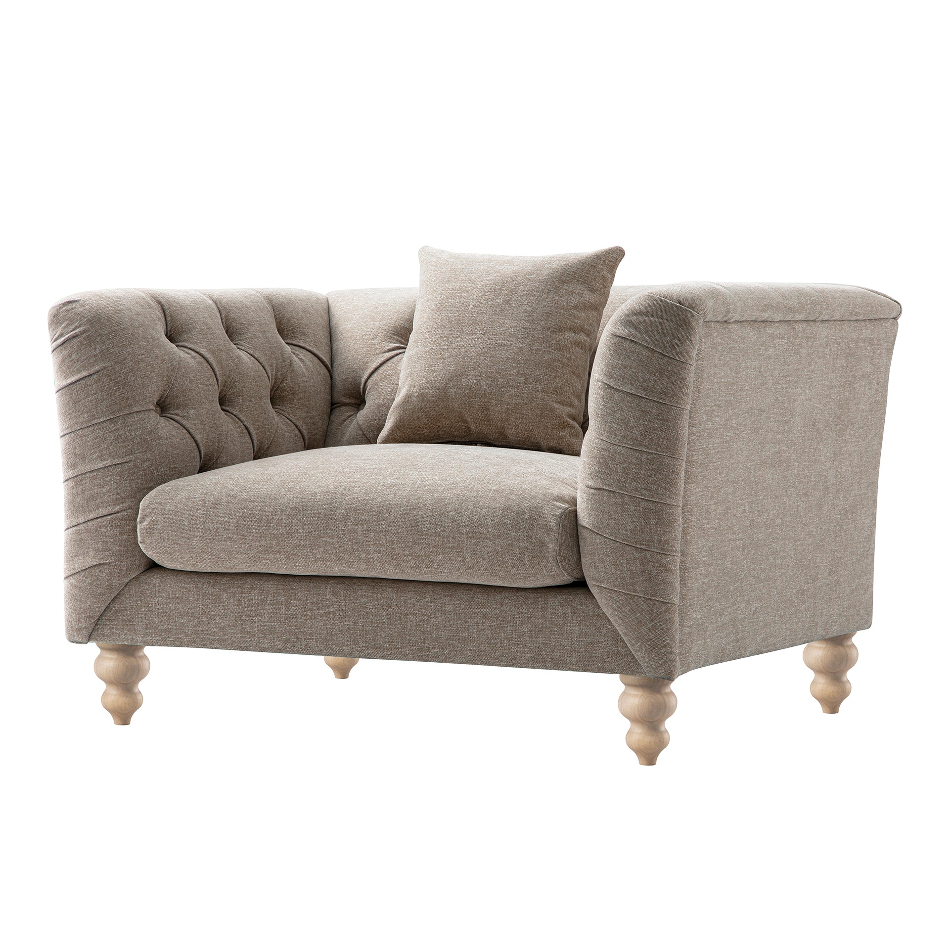 Ashby Chesterfield Loveseat, Taupe Chenille - Image 7