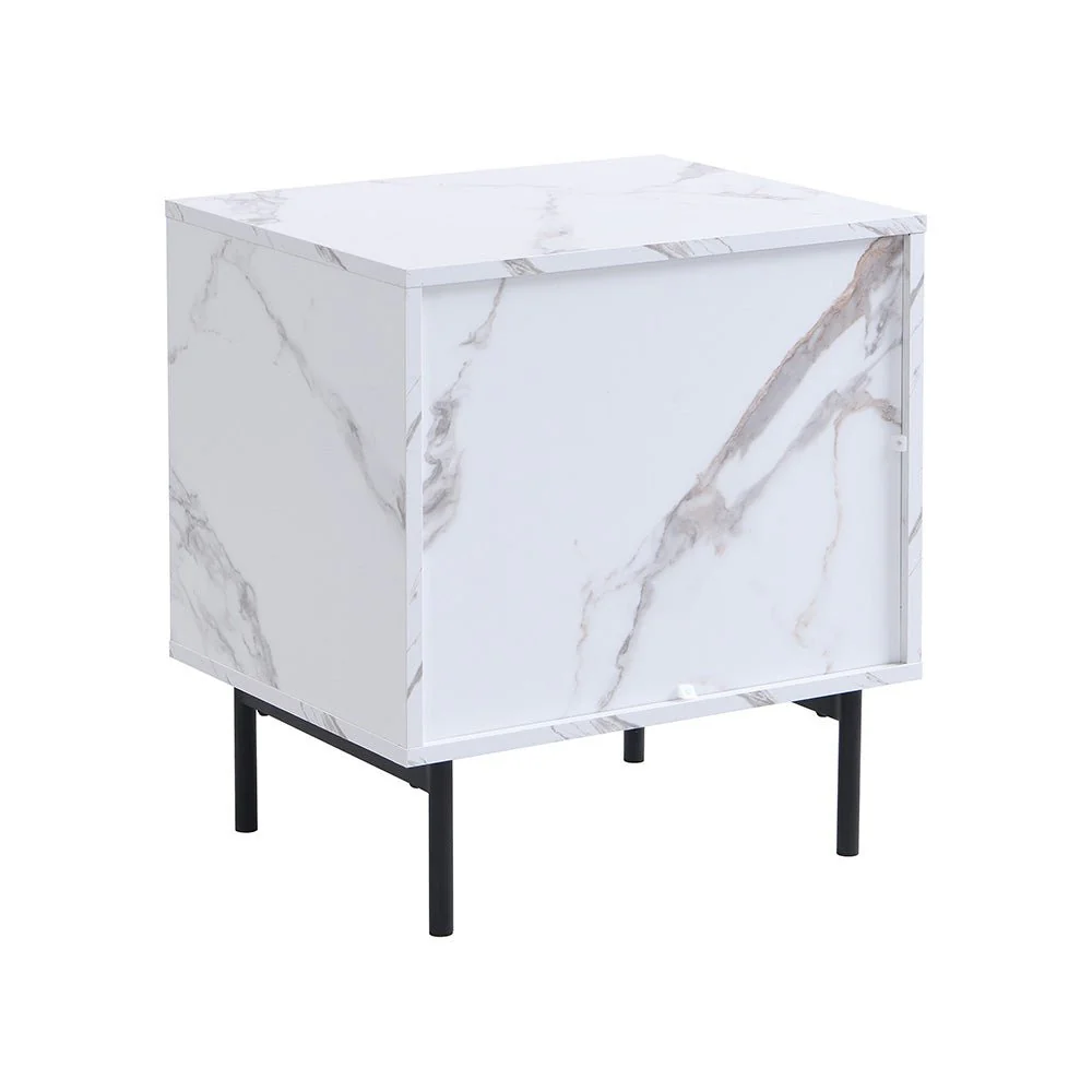 Aspen Oak and Marble Effect 2-Drawer Bedside Table - Image 10