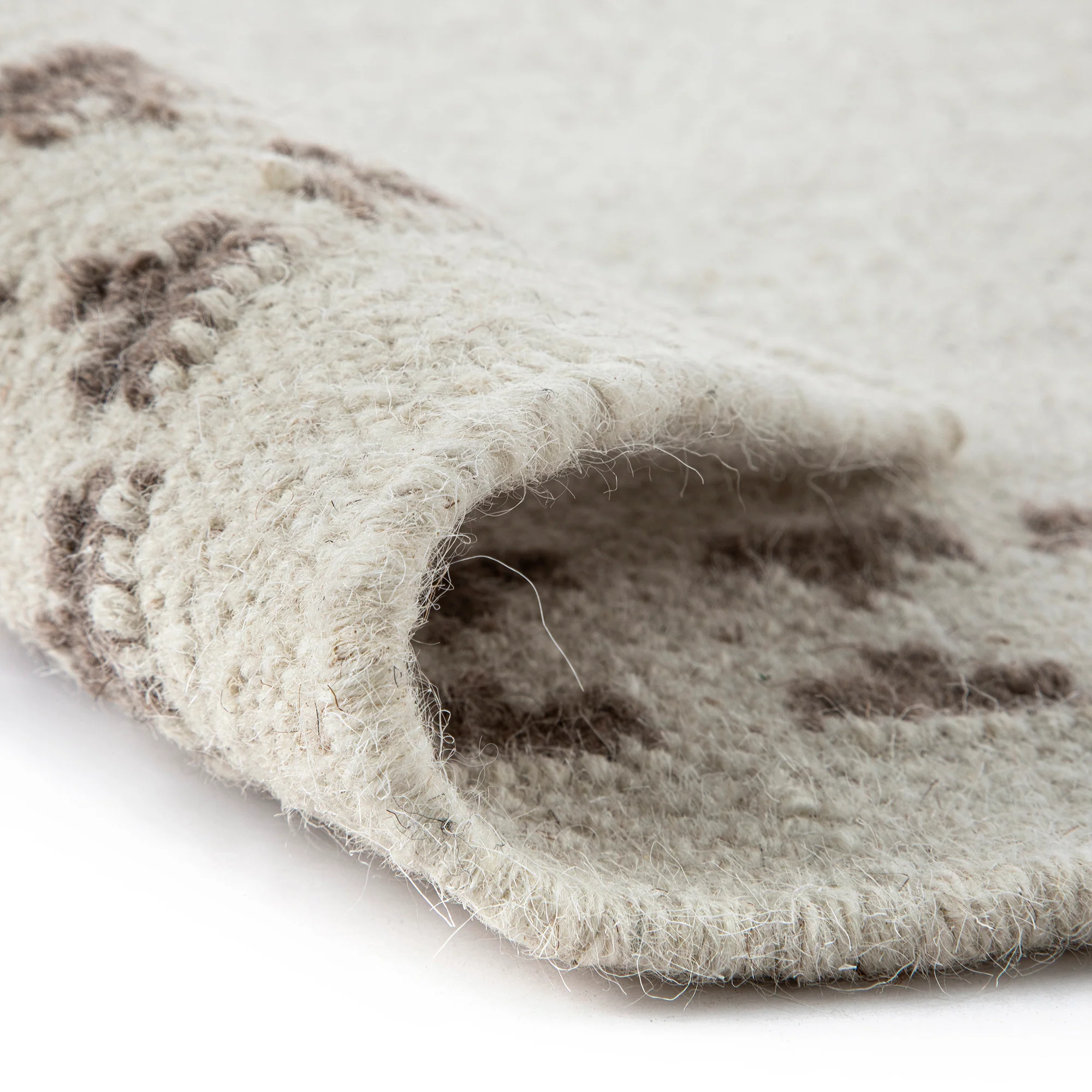 Atlan Cream & Taupe Handwoven Wool Rug - Image 8