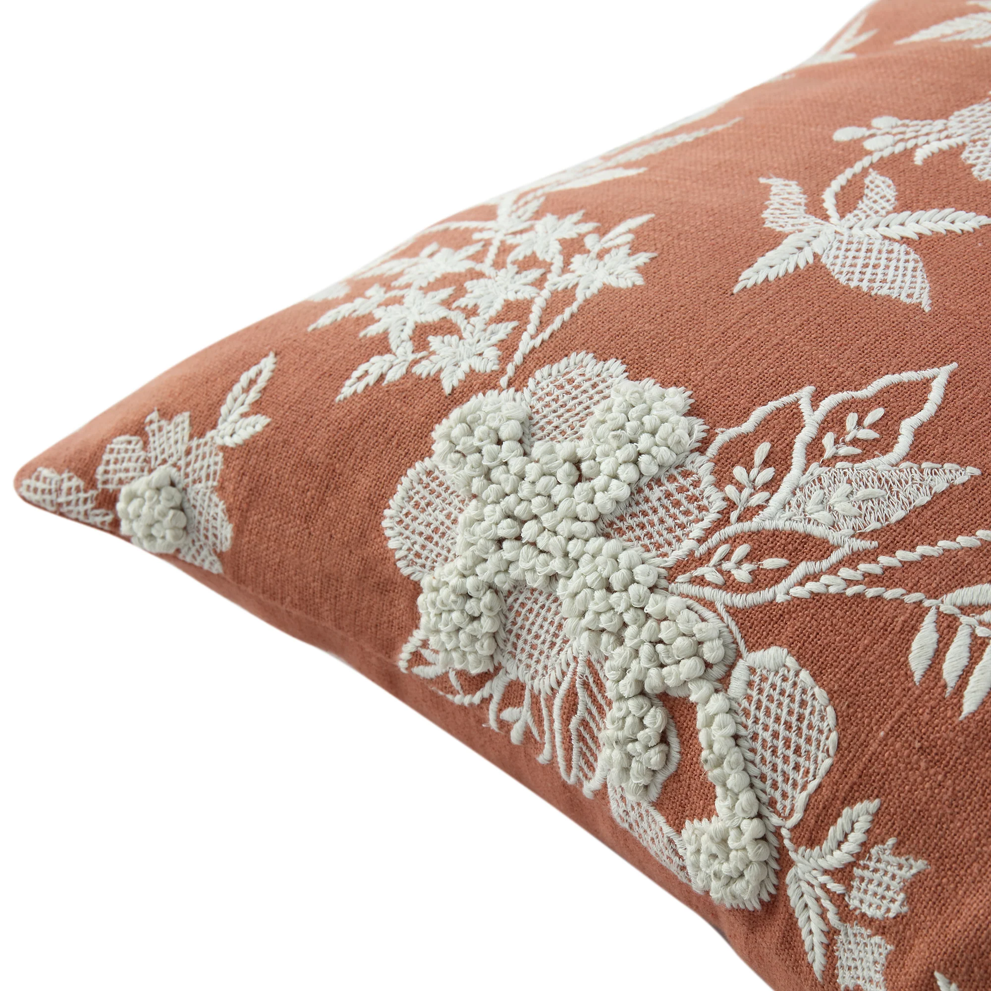 Aubrey Collection Hand Embroidered Floral Cushion - Image 6