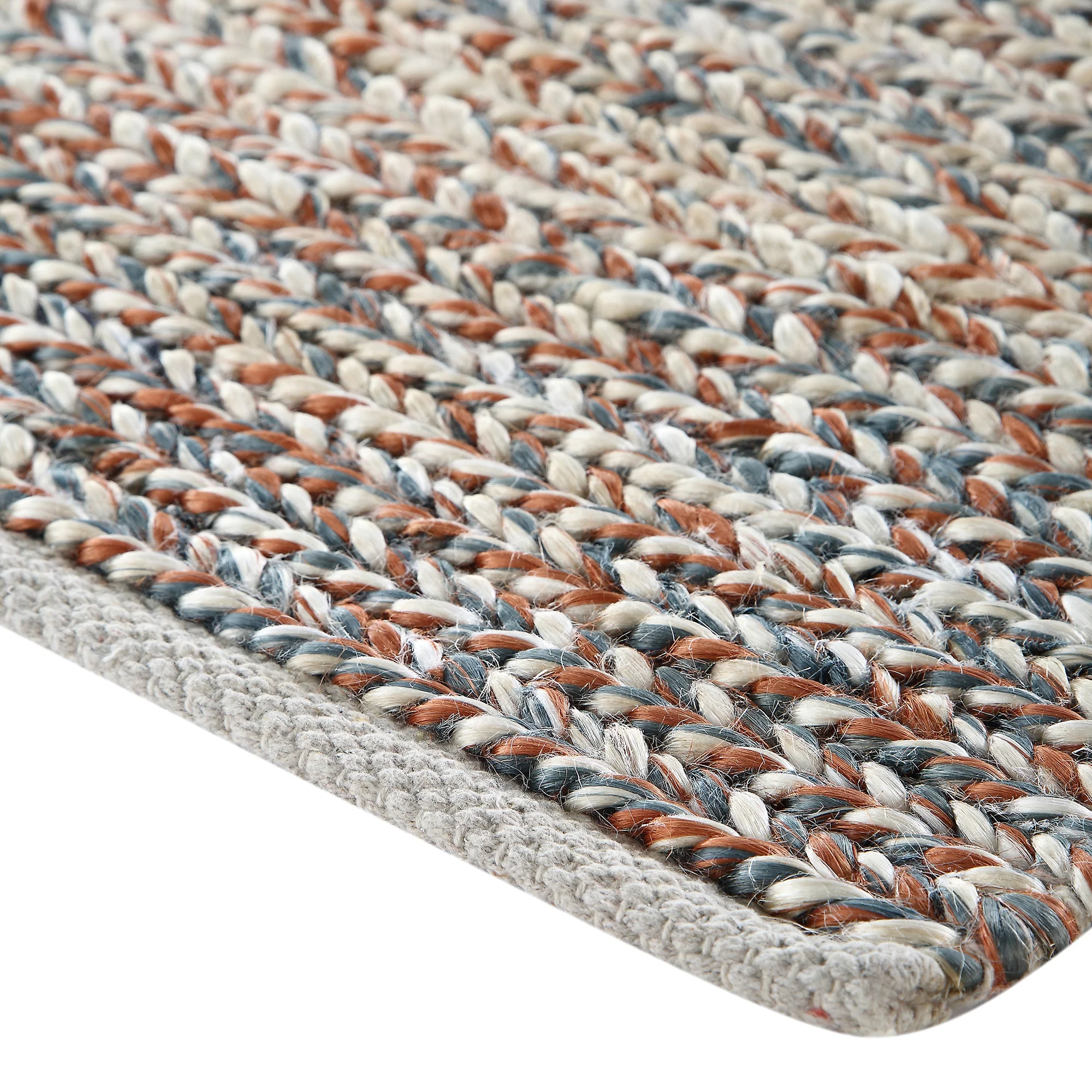 Aurora Hand Braided Bronze & Teal Jute Rug - Image 10