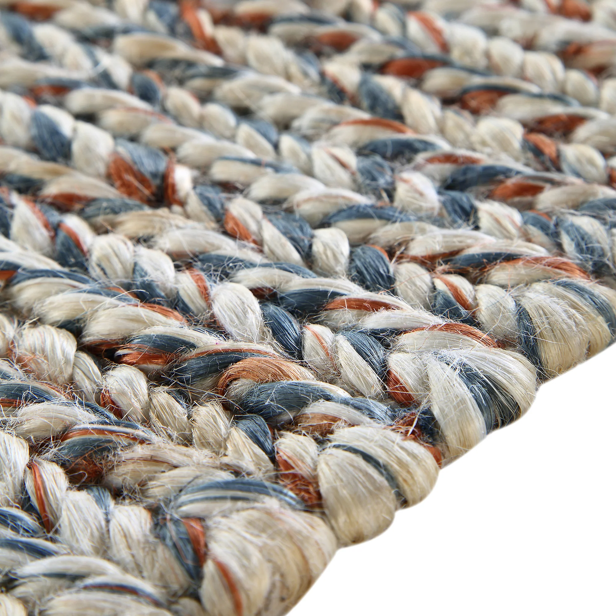Aurora Hand Braided Bronze & Teal Jute Rug - Image 9