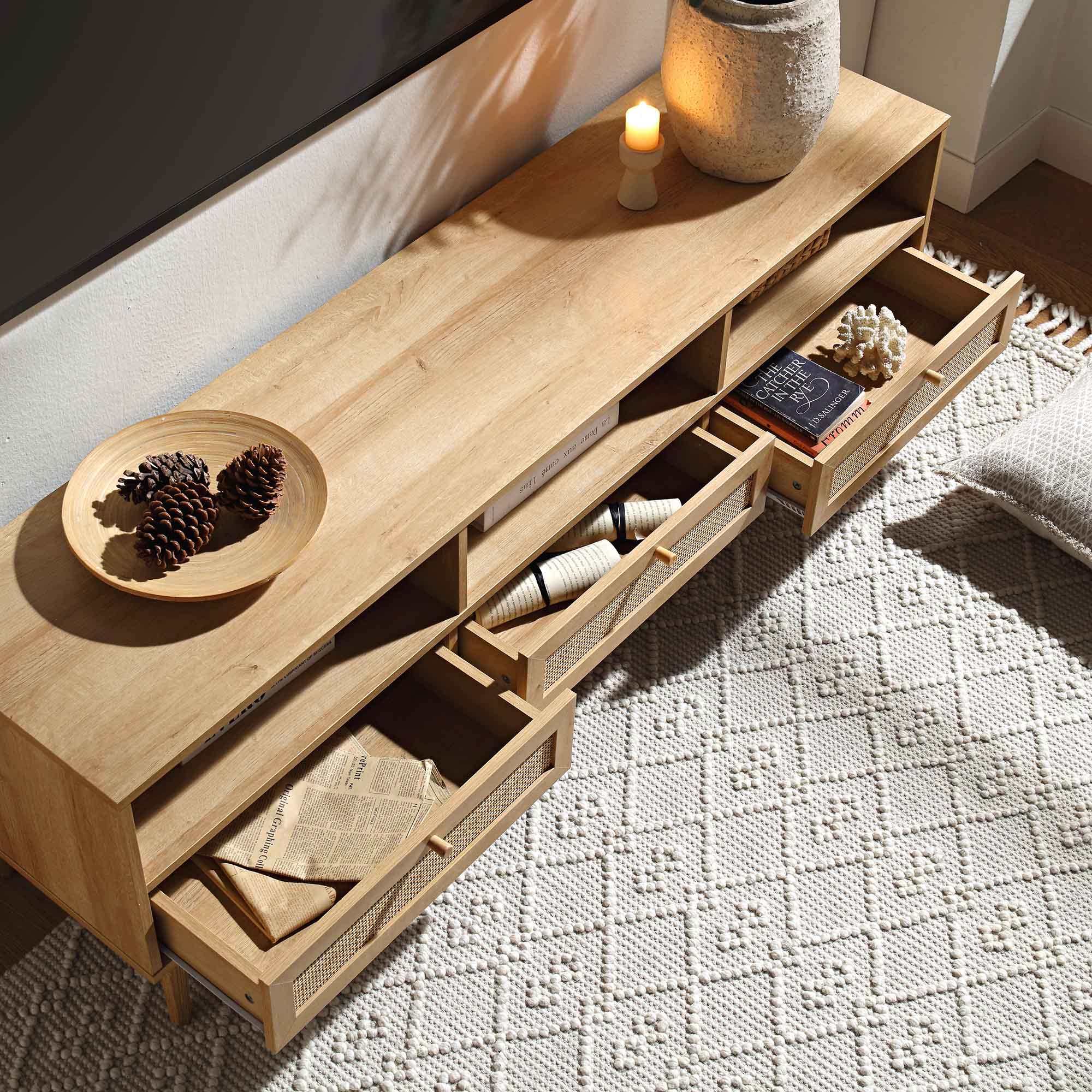 Avanti Handwoven Cream Bobble Wool Rug - Image 3