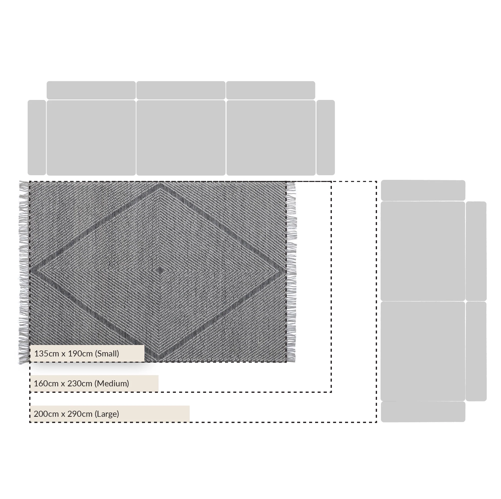 Avanti Handwoven Salt and Pepper Diamond Bobble Wool Rug - Image 5