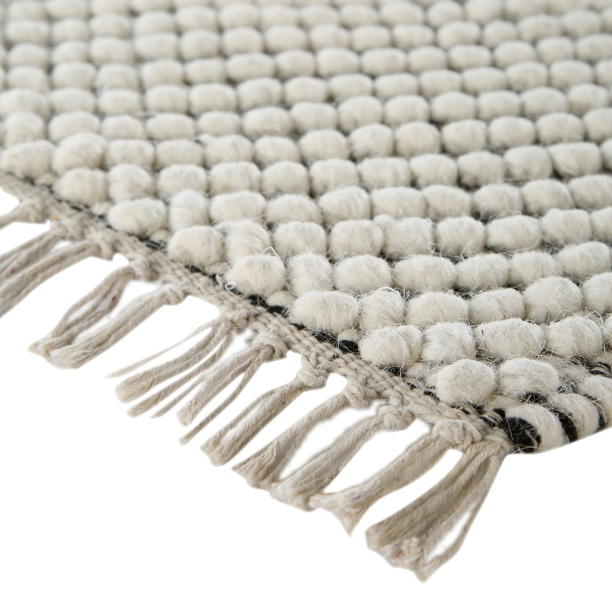 Avanti Handwoven Salt and Pepper Diamond Bobble Wool Rug - Image 8