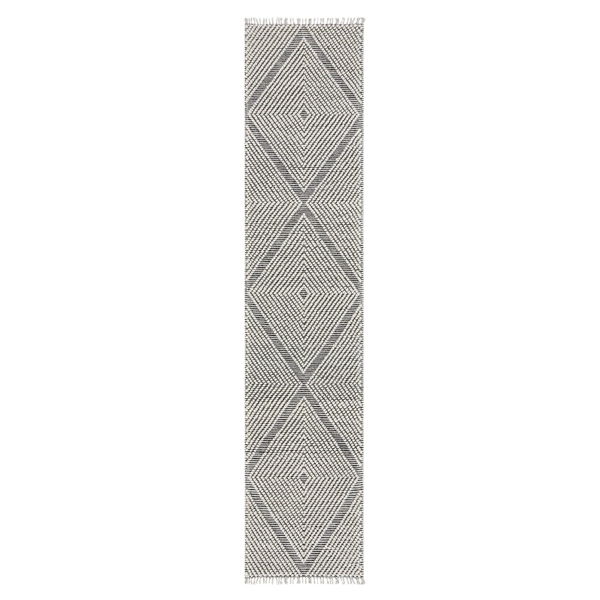 Avanti Handwoven Salt and Pepper Diamond Bobble Wool Runner - Image 3
