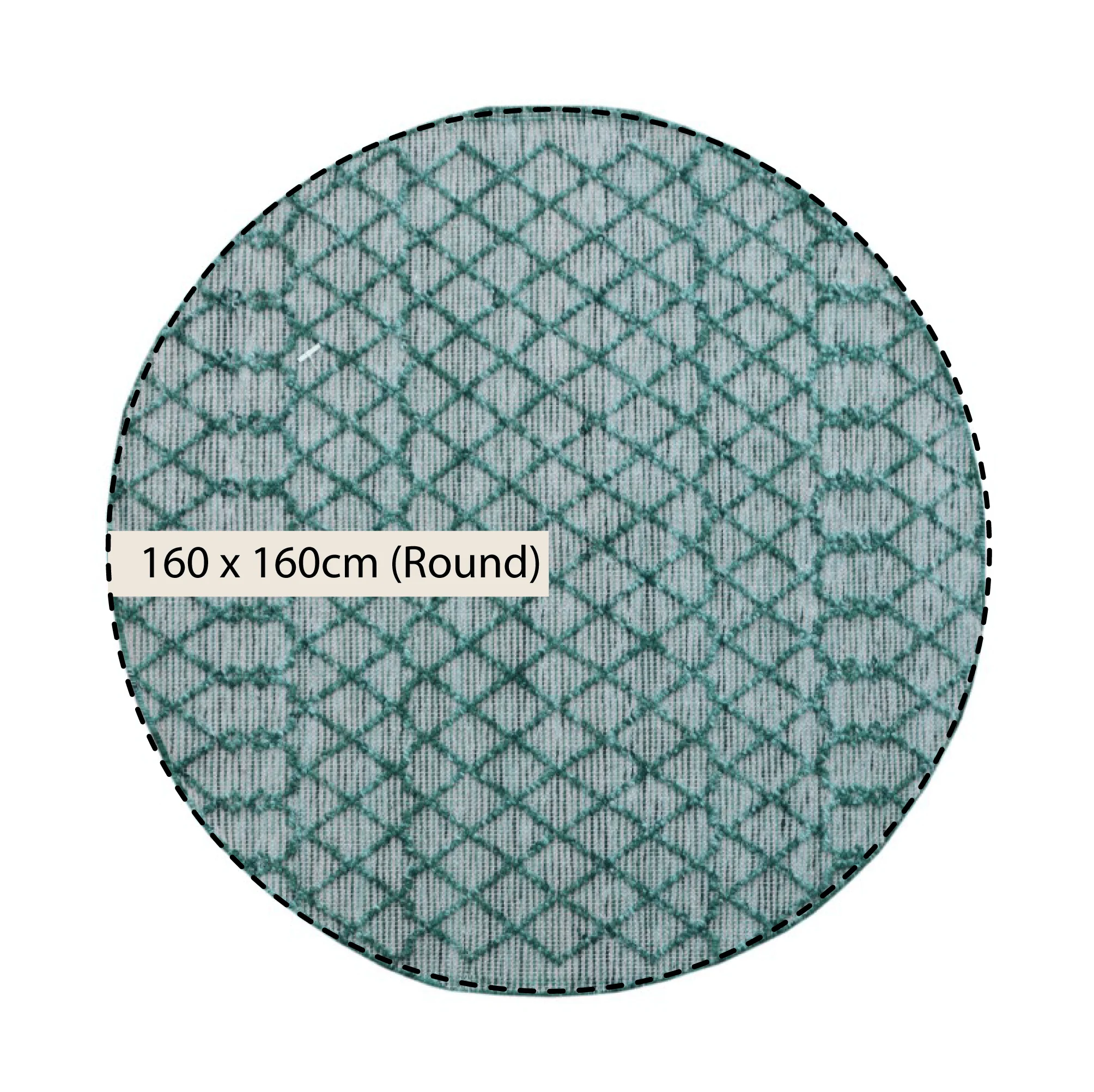 Avanti Handwoven Aquamarine Bobble Wool Round Rug - Image 3