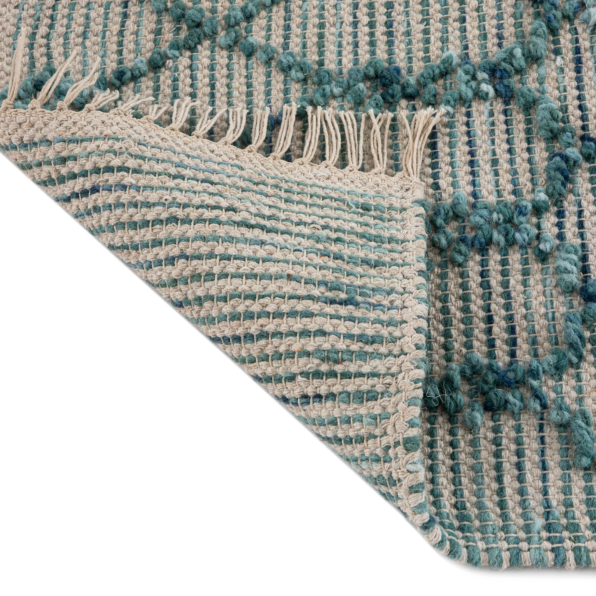 Avanti Handwoven Aquamarine Bobble Wool Runner - Image 7