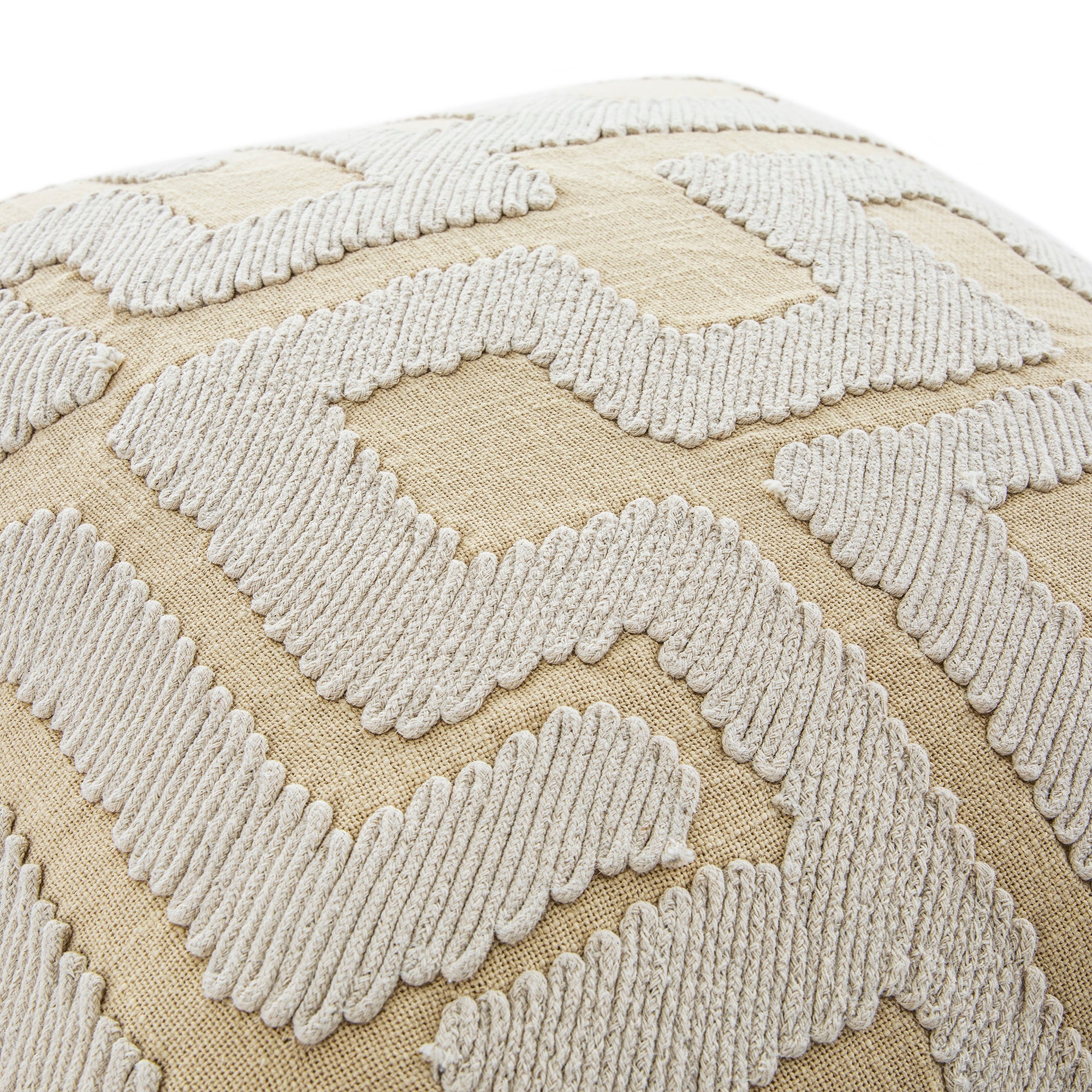 Baja Abstract Cream Fringe Cushion - Image 2