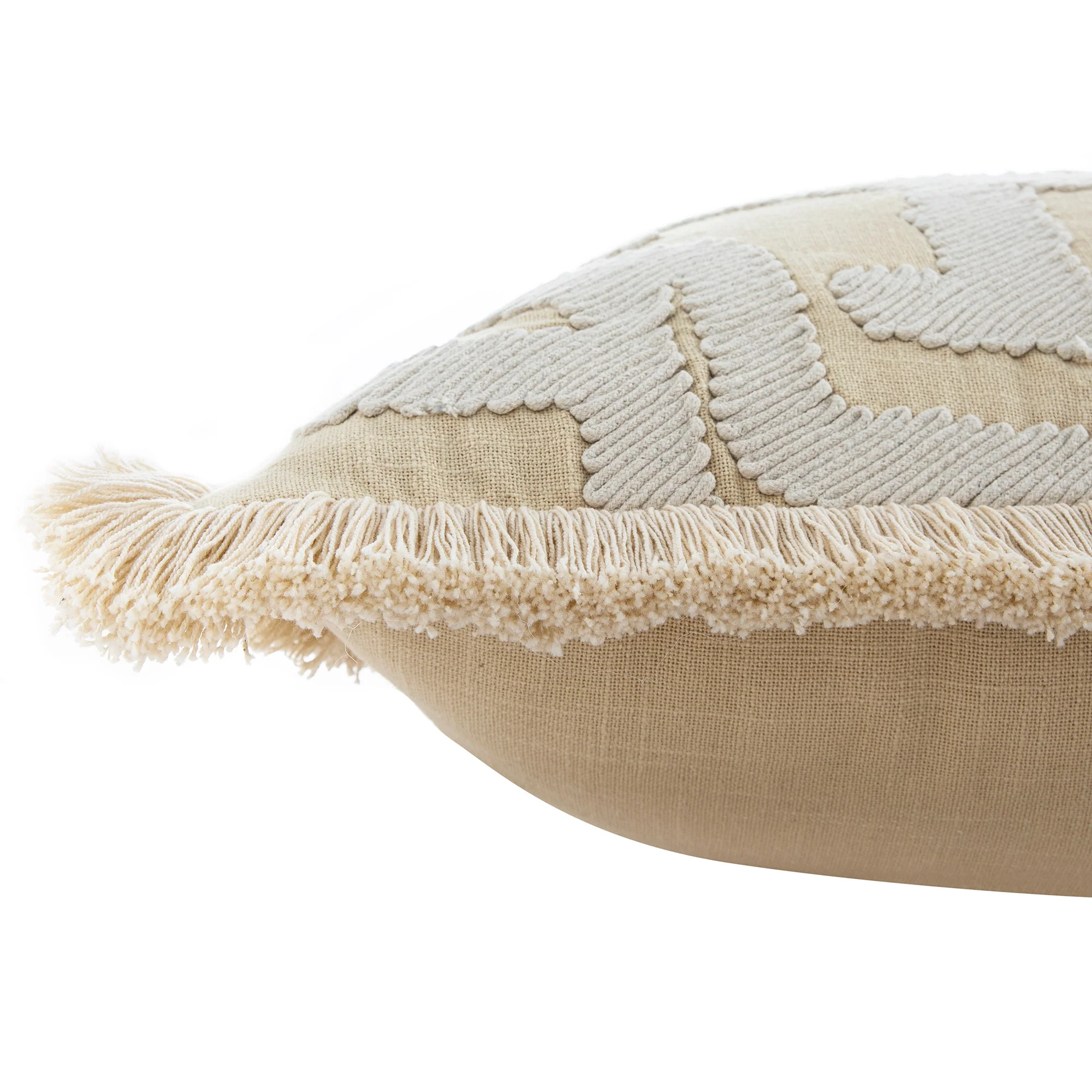 Baja Abstract Cream Fringe Cushion - Image 5