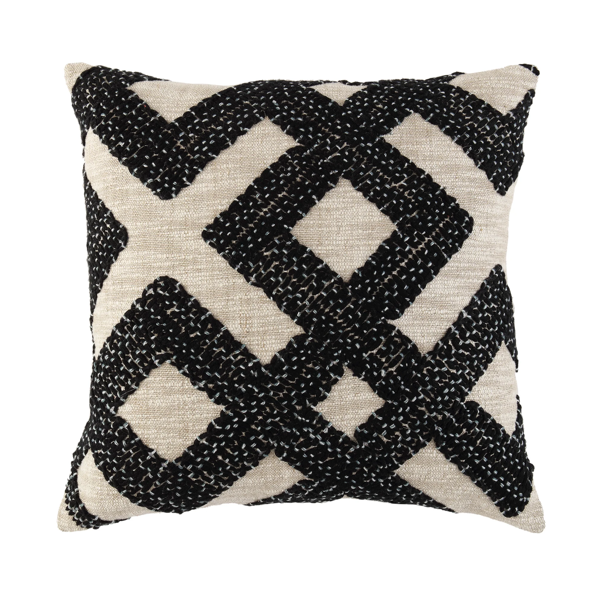 Baja Monochrome Geometric Embroidered Cushion - Image 3