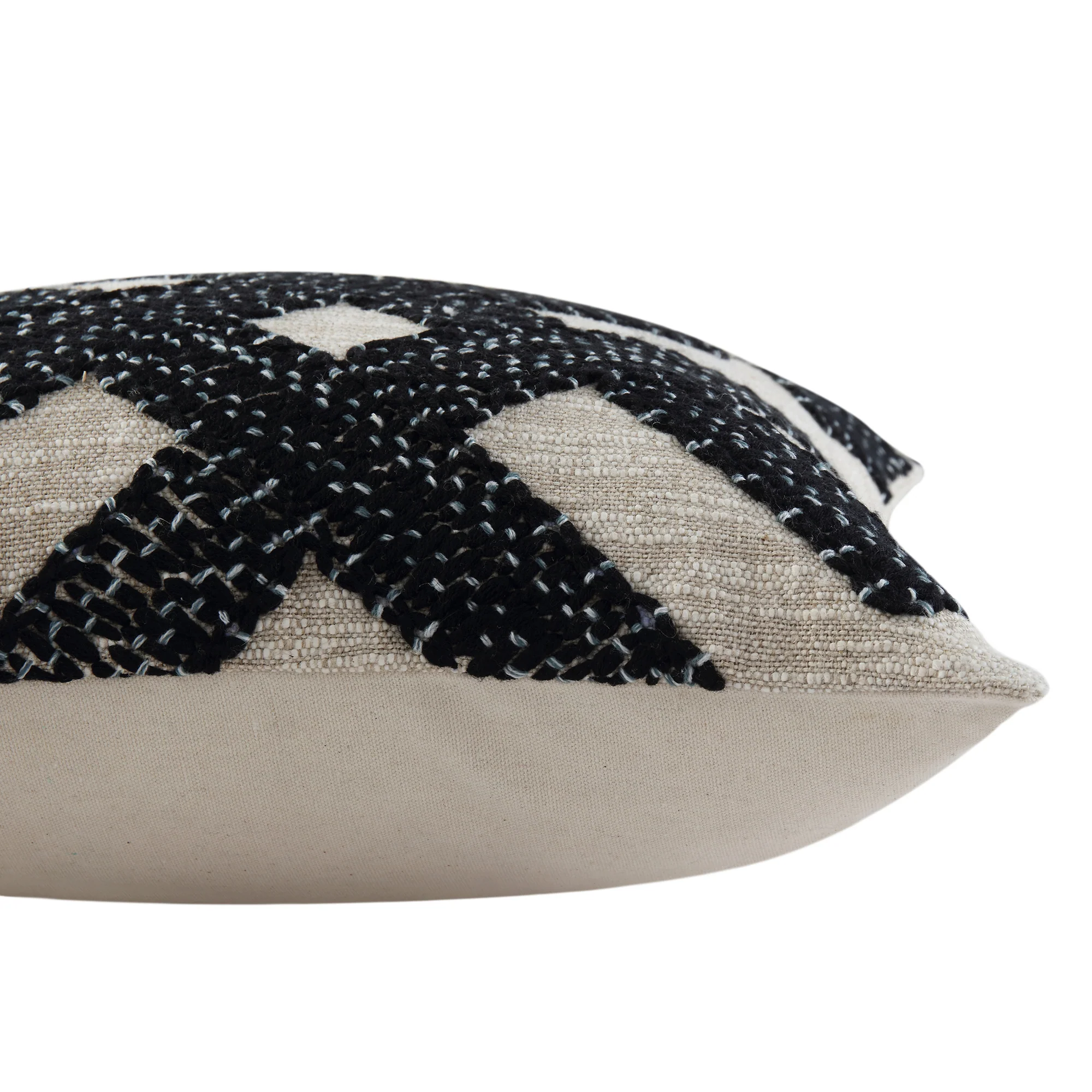 Baja Monochrome Geometric Embroidered Cushion - Image 4