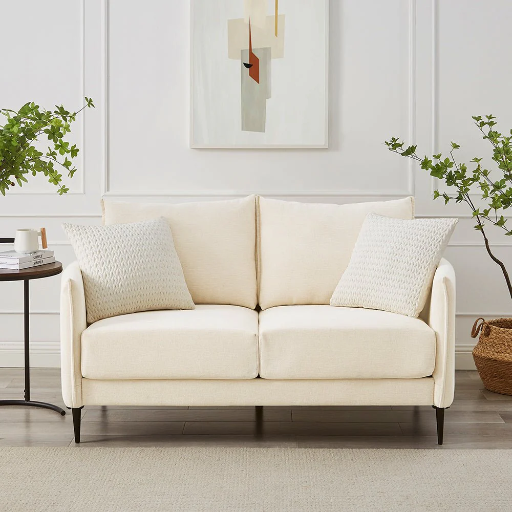Bari Beige Woven Fabric Sofa - Image 4