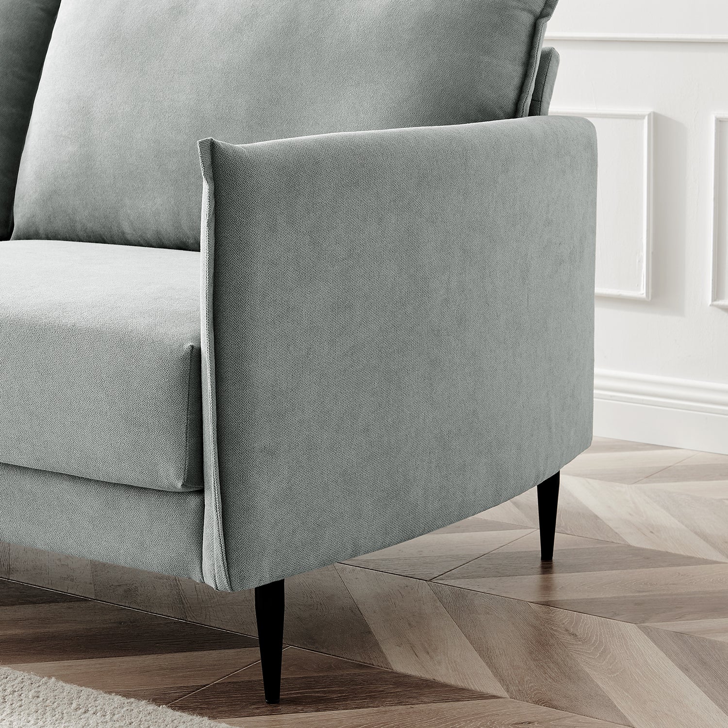 Bari Light Grey Brushed Fabric Sofa - Image 6