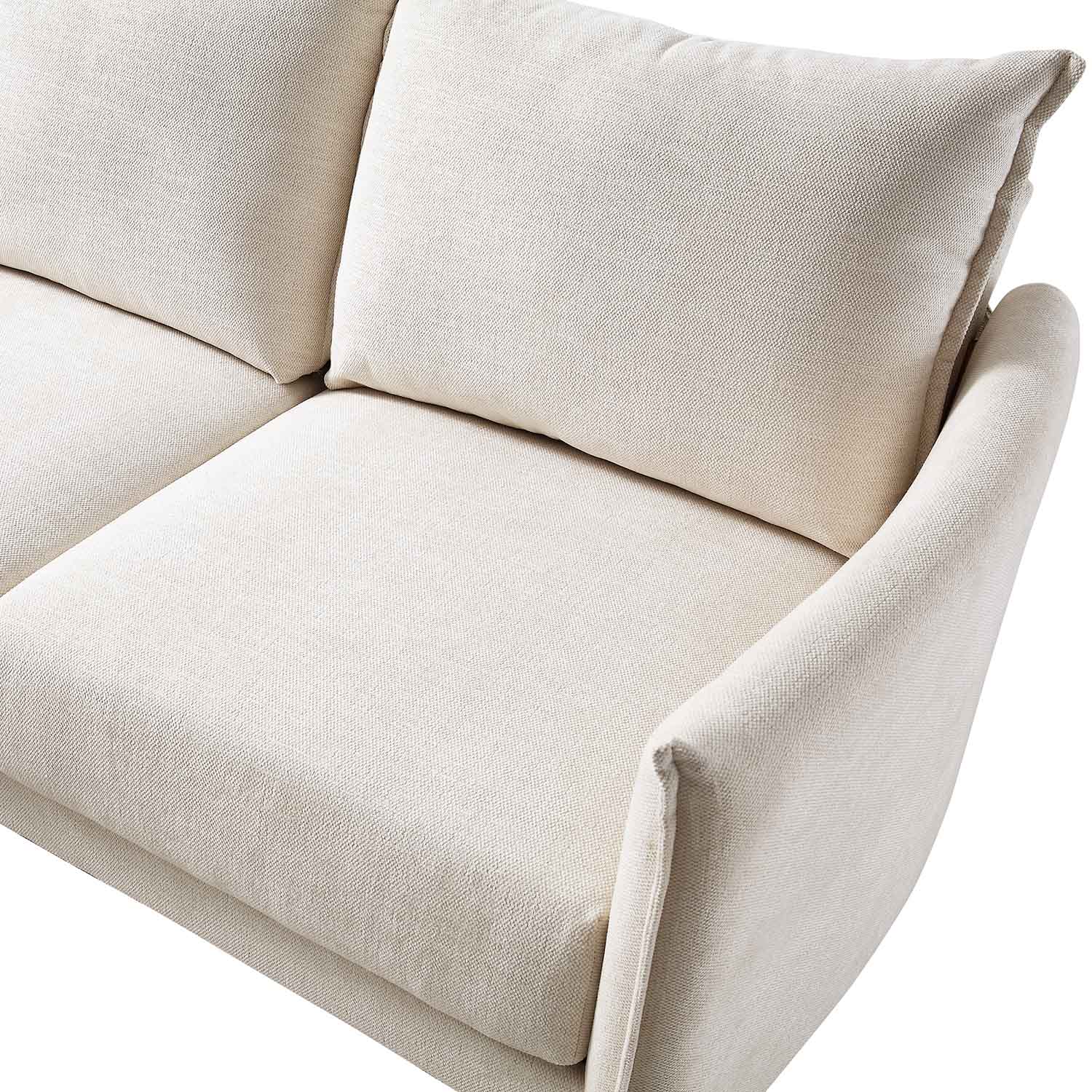 Bari Light Beige Woven Fabric Chaise Sofa - Image 10