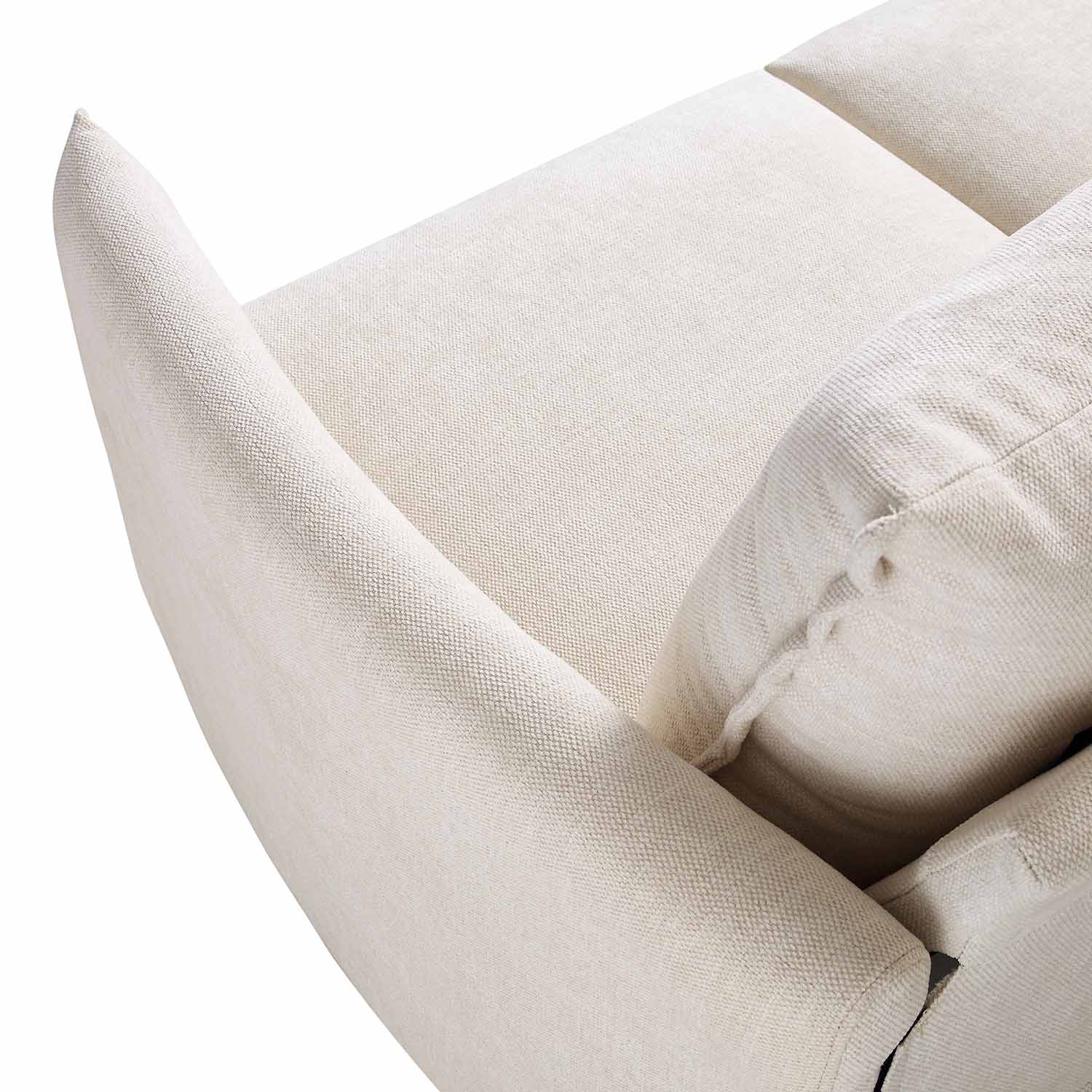 Bari Light Beige Woven Fabric Chaise Sofa - Image 11