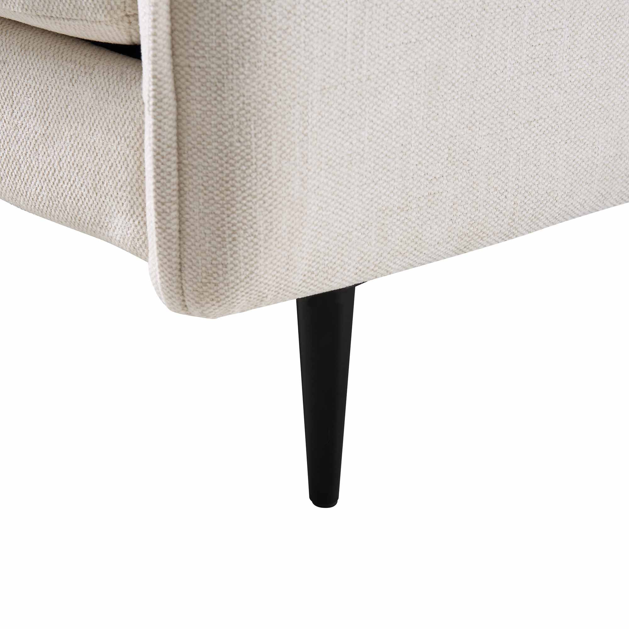 Bari Light Beige Woven Fabric Chaise Sofa - Image 13