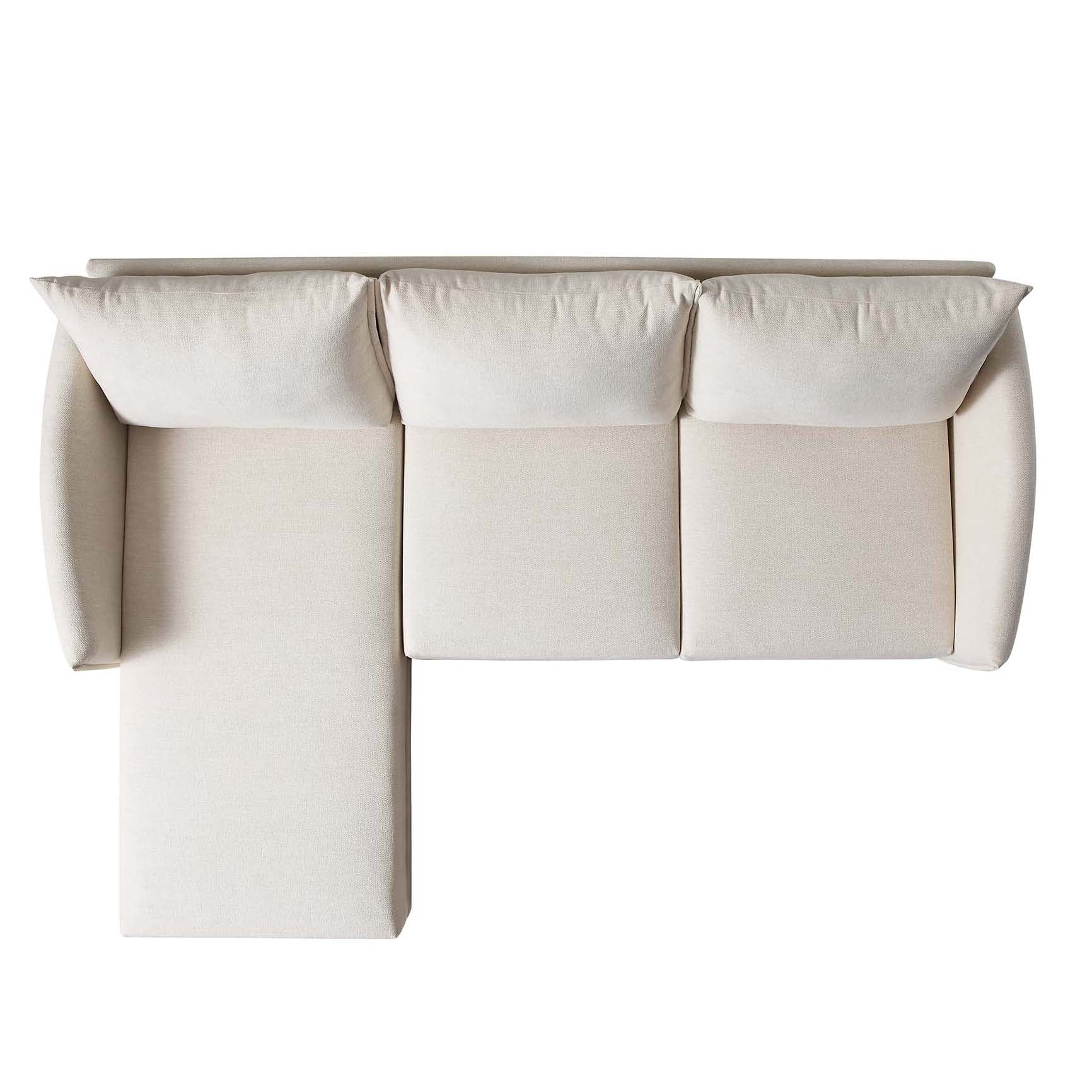 Bari Light Beige Woven Fabric Chaise Sofa - Image 7