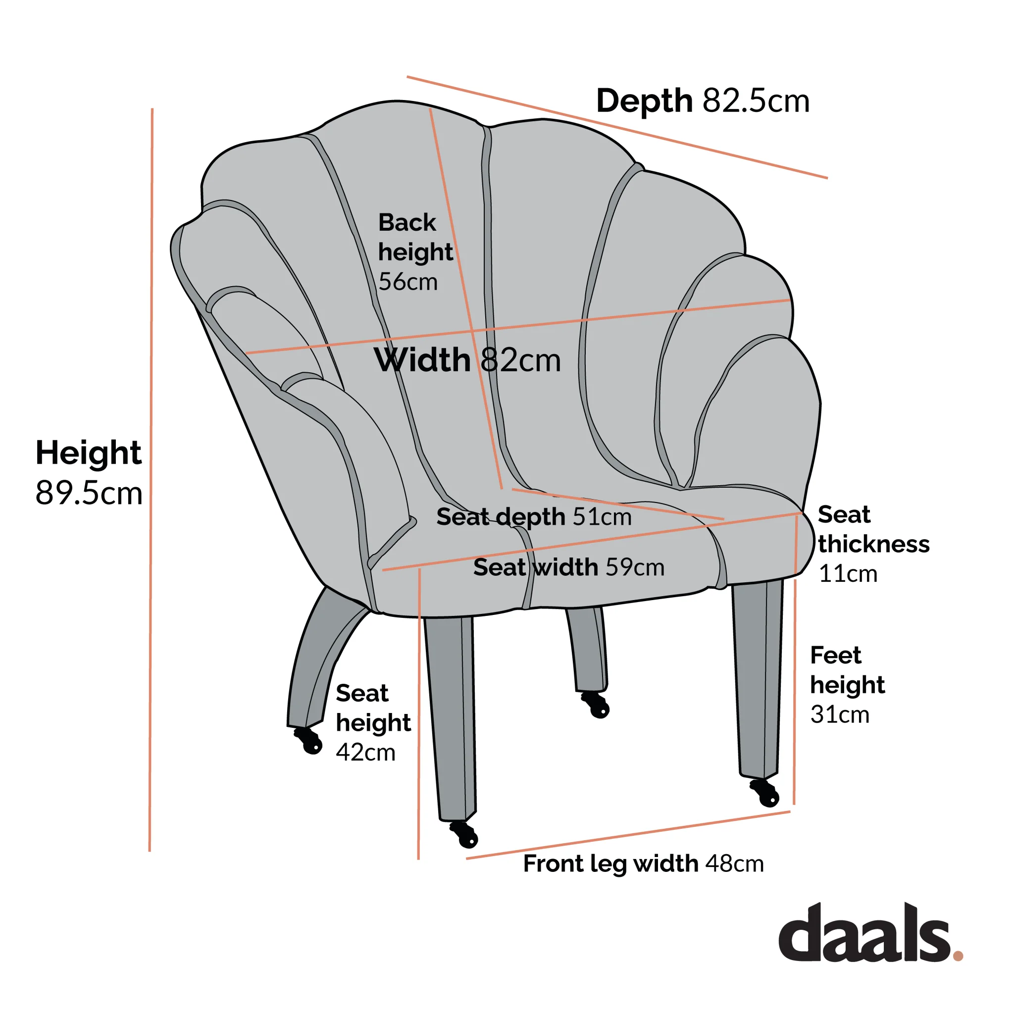 Barnard Scalloped Clam Chair, Mustard Chenille - Image 6