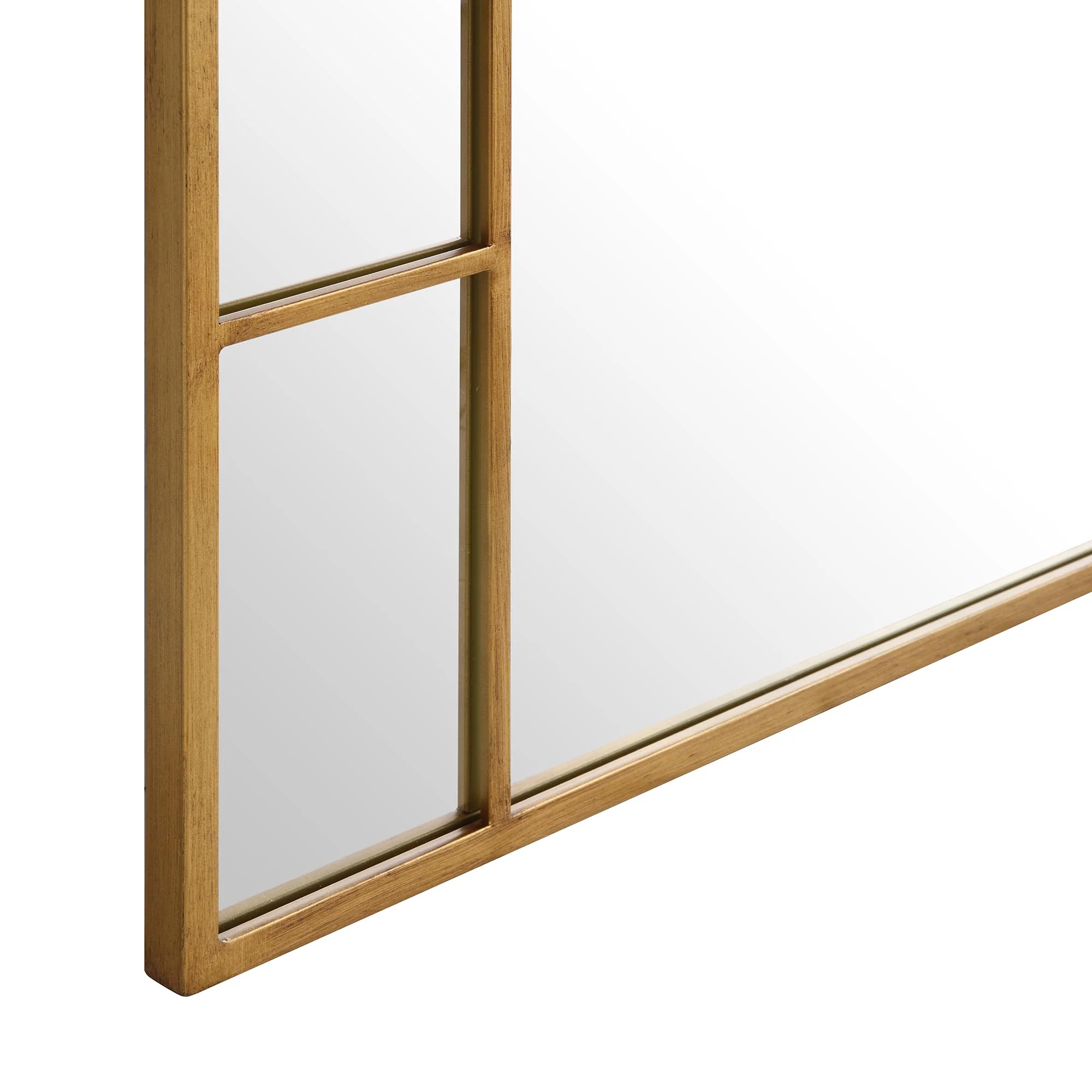 Beaumont Arched Full Length Metal Frame Mirror 178 x 76 cm, Antique Gold Effect - Image 8