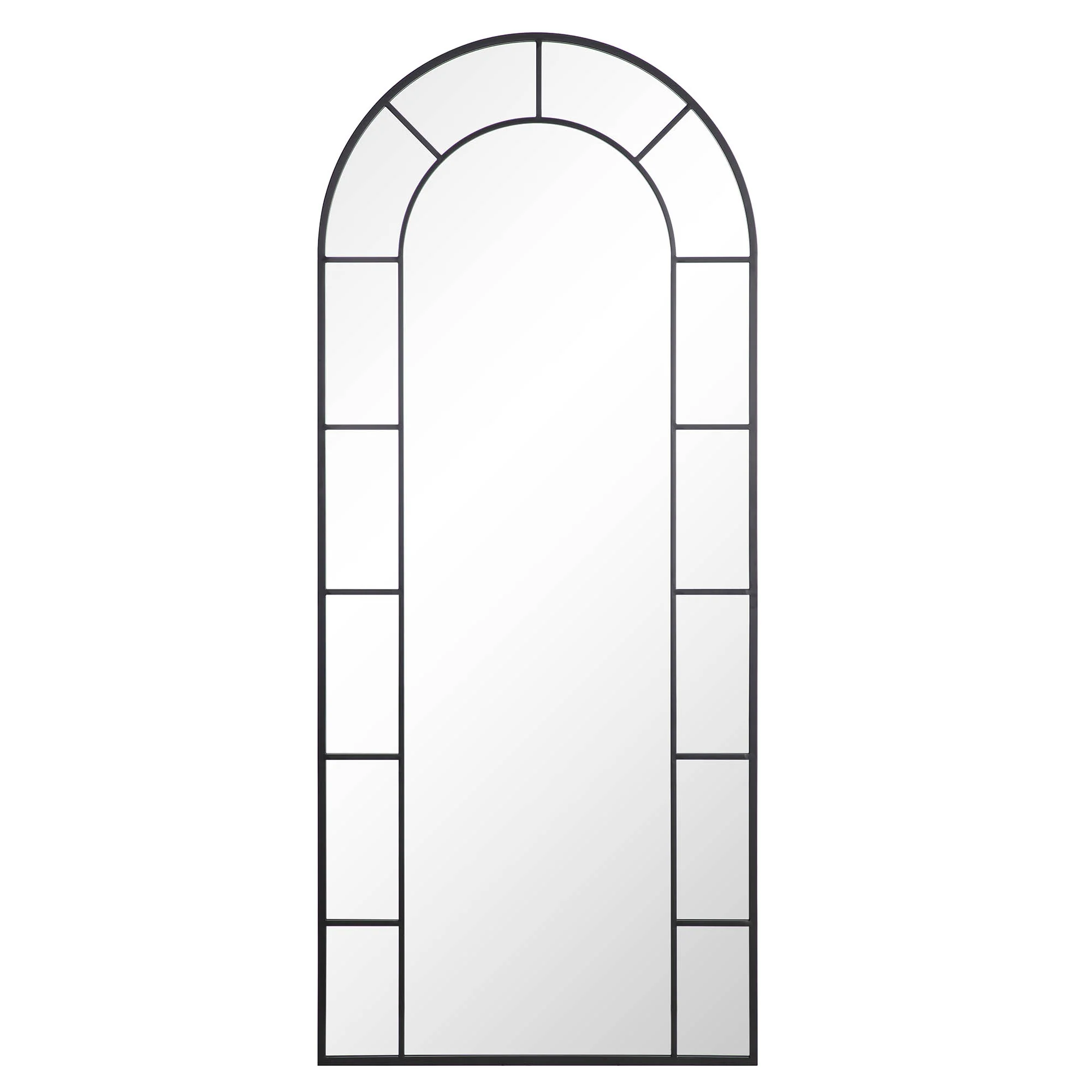 Beaumont Arched Full Length Metal Frame Mirror 178 x 76 cm, Black - Image 3