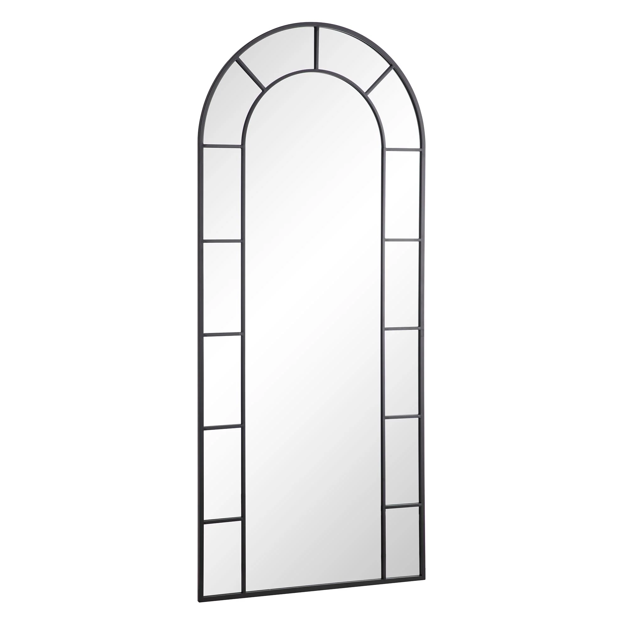 Beaumont Arched Full Length Metal Frame Mirror 178 x 76 cm, Black - Image 4