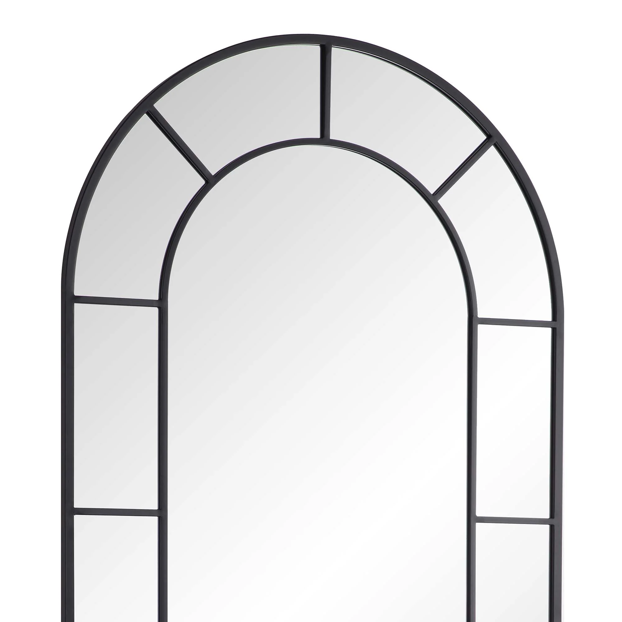 Beaumont Arched Full Length Metal Frame Mirror 178 x 76 cm, Black - Image 6