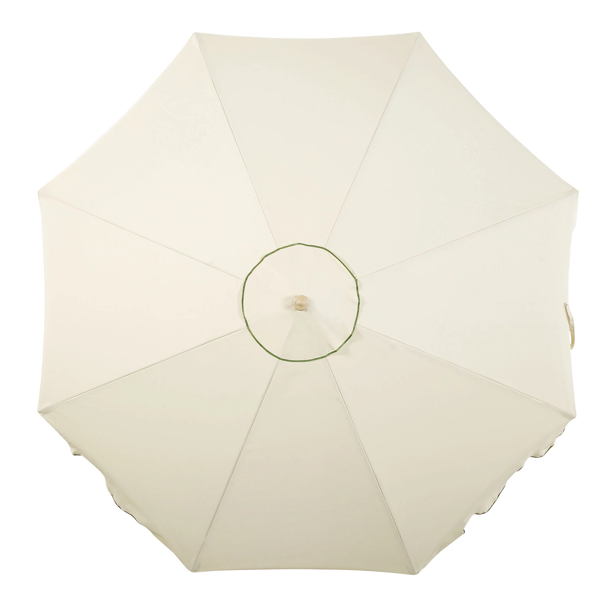 Beige 2.6M Octagonal Crank and Tilt Parasol with Grass Green Scalloped Edge - Image 8