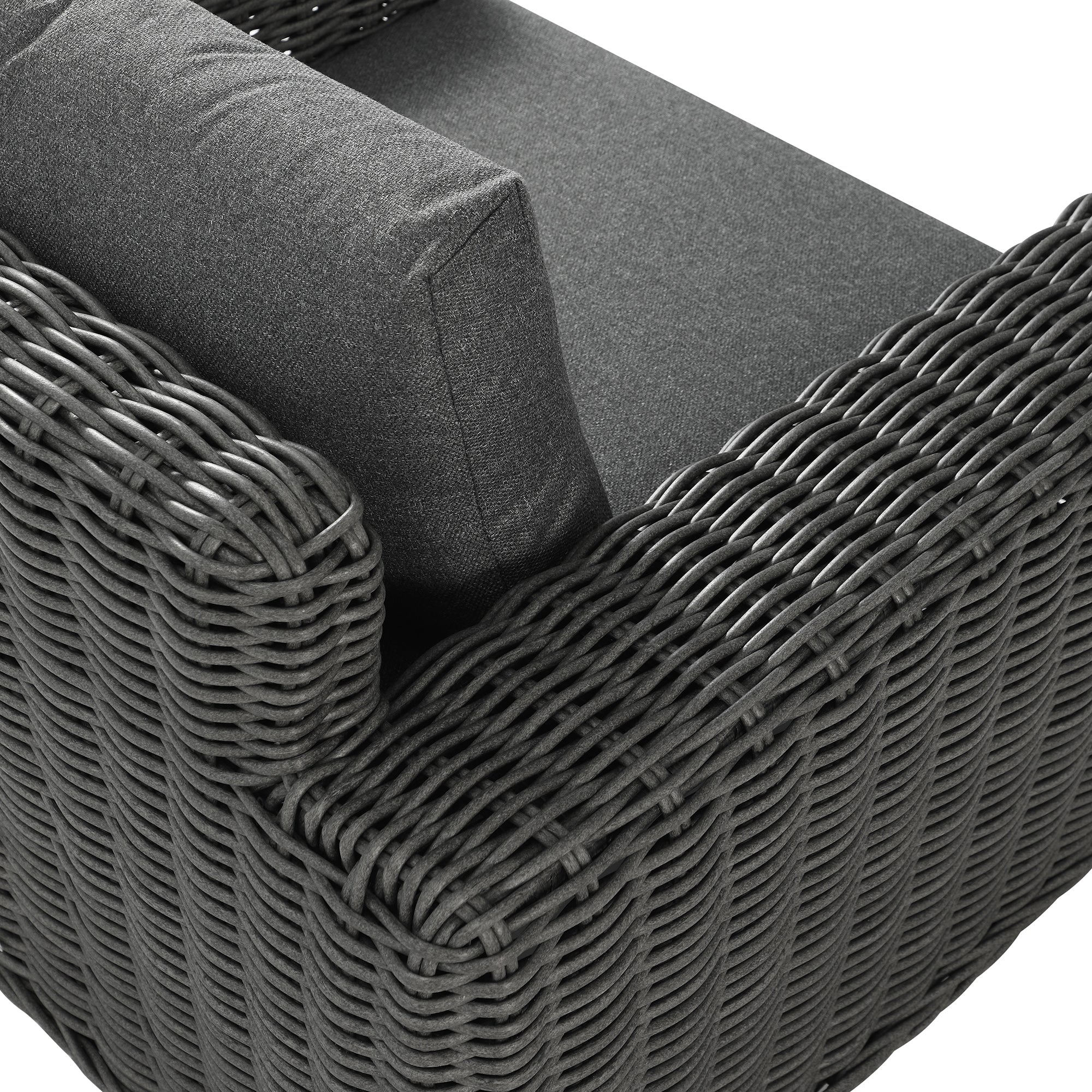 Bellagio Round Wicker Outdoor 1-Seater Sofa, Dark Grey - Image 13
