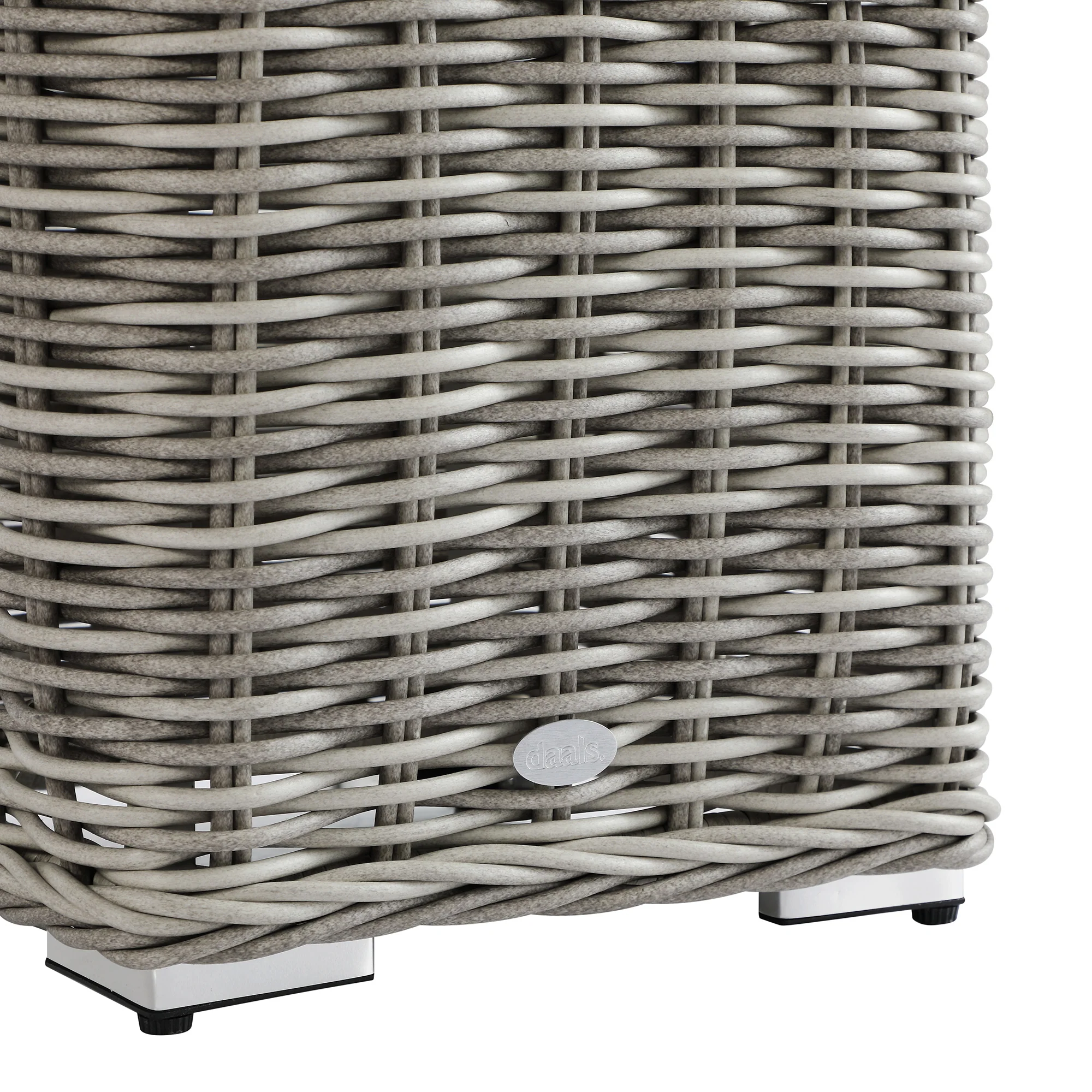 Bellagio Round Wicker Outdoor Side Table, Light Grey - Image 8