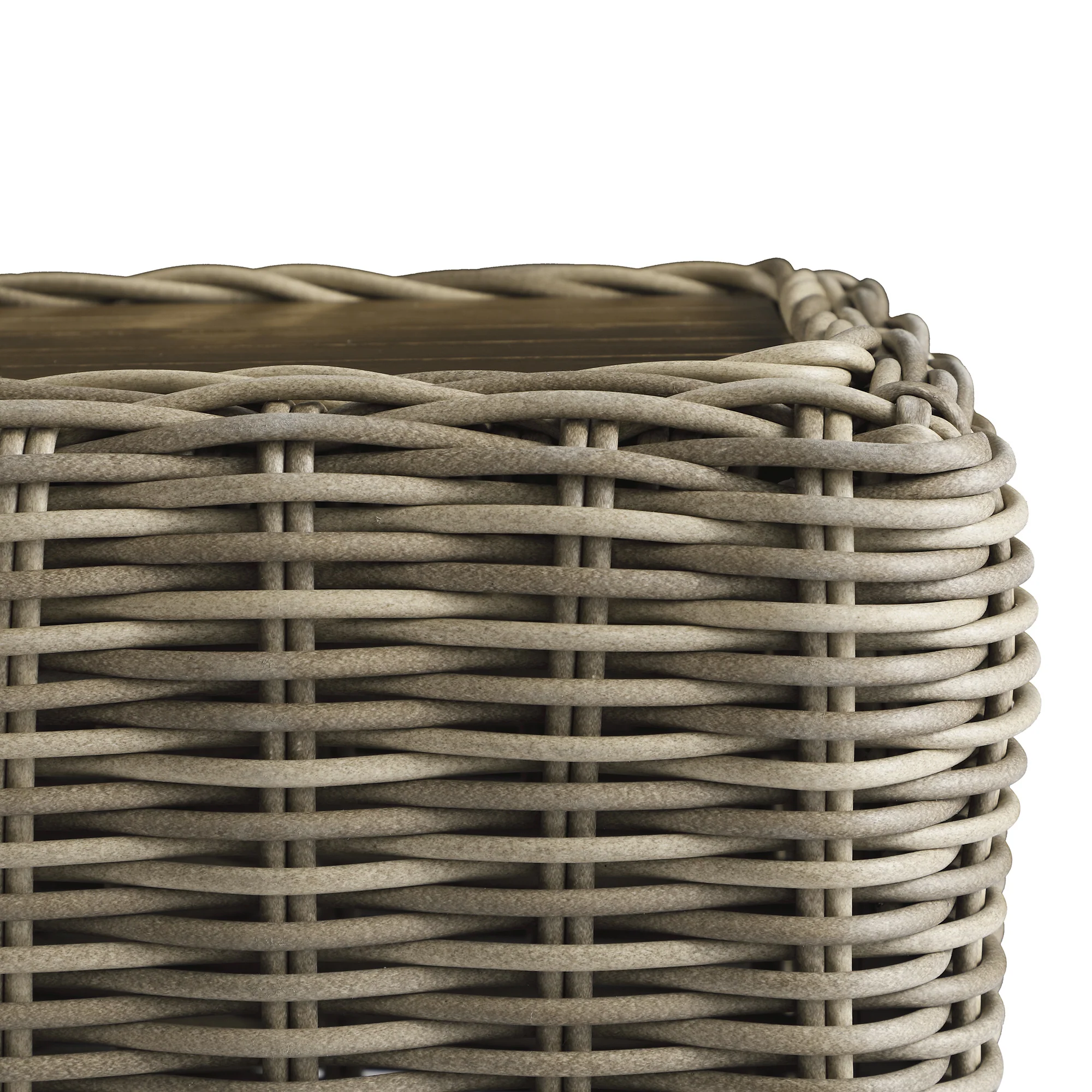 Bellagio Round Wicker Outdoor Side Table, Natural - Image 6