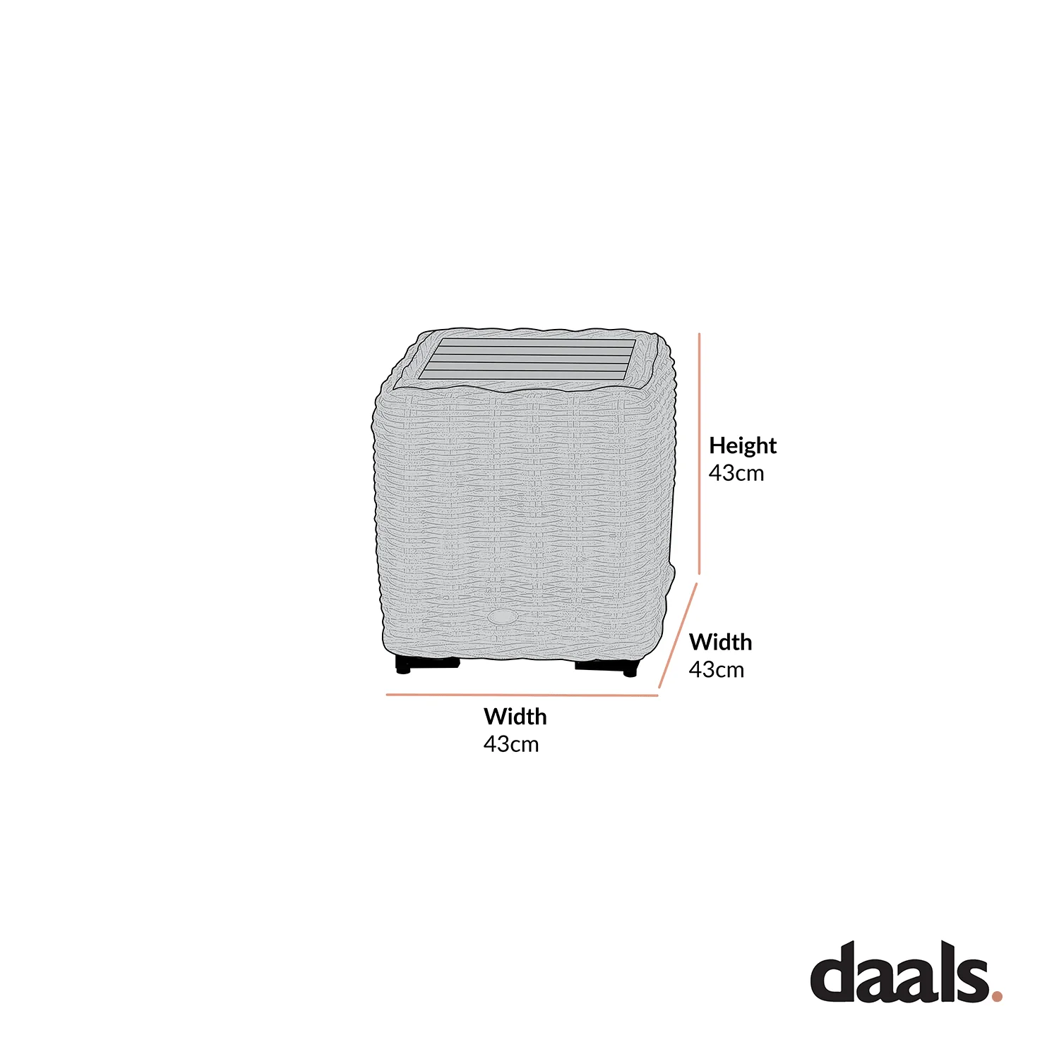 Bellagio Round Wicker Outdoor Side Table, Light Grey - Image 5