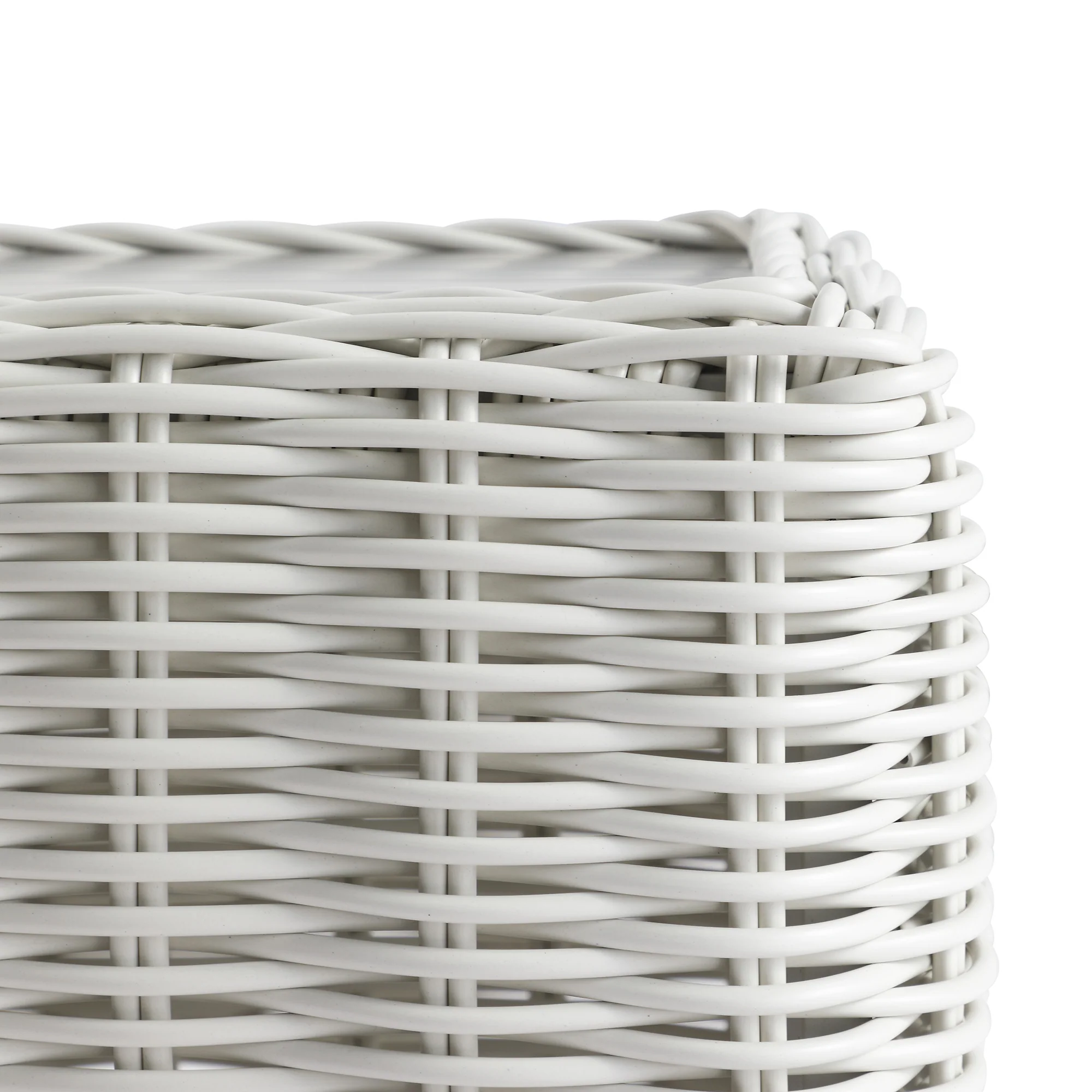 Bellagio Round Wicker Outdoor Side Table, White - Image 7