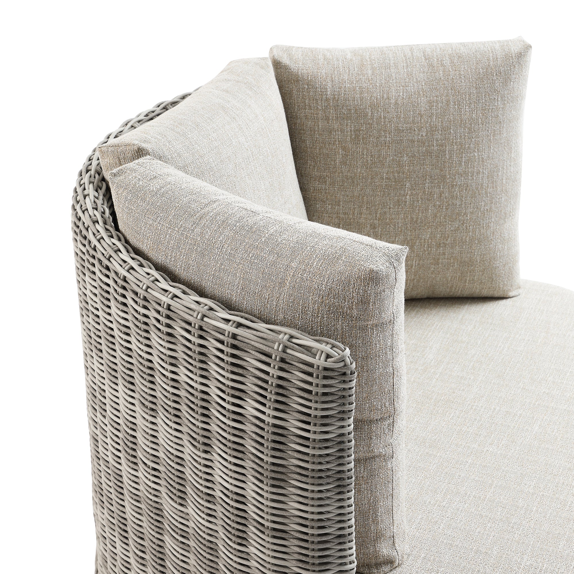 Bellagio Round Wicker Swivel Daybed, Light Grey - Image 11
