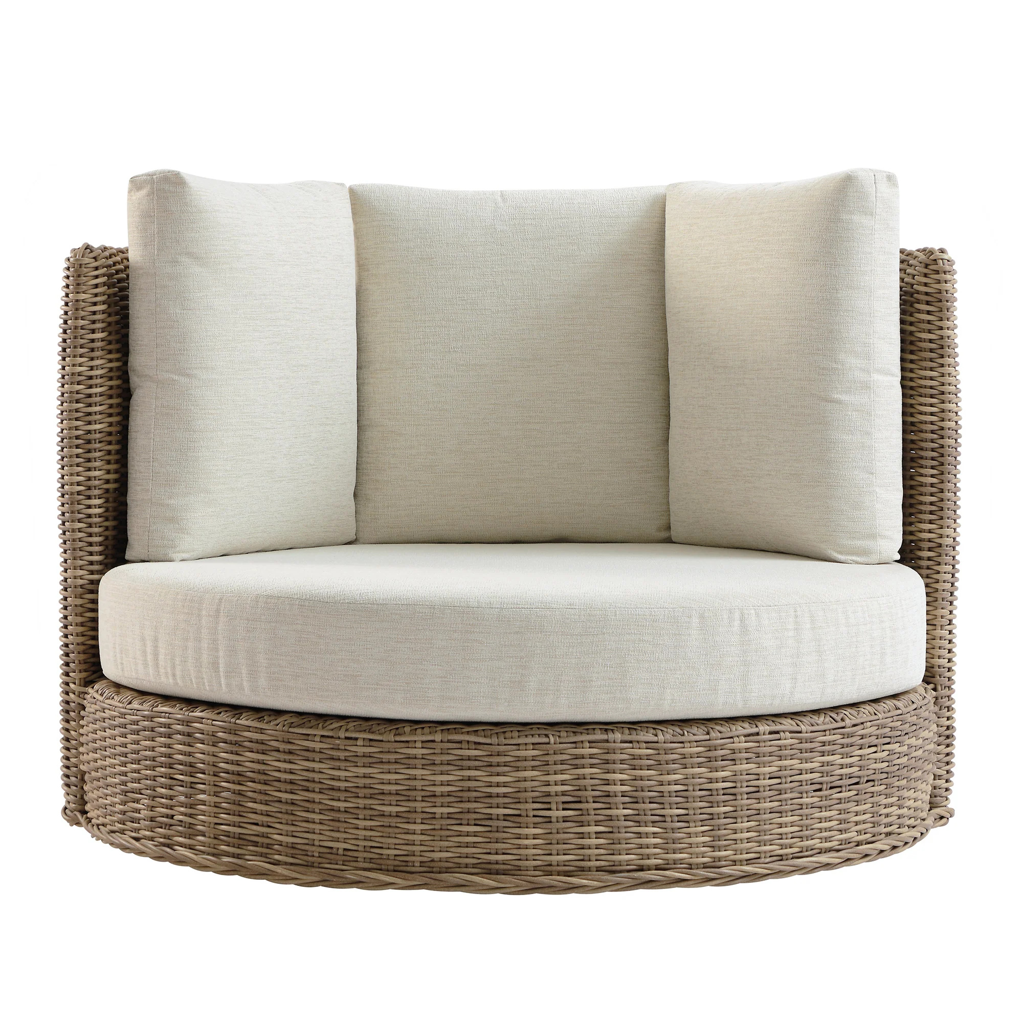 Bellagio Round Wicker Swivel Daybed, Natural - Image 7
