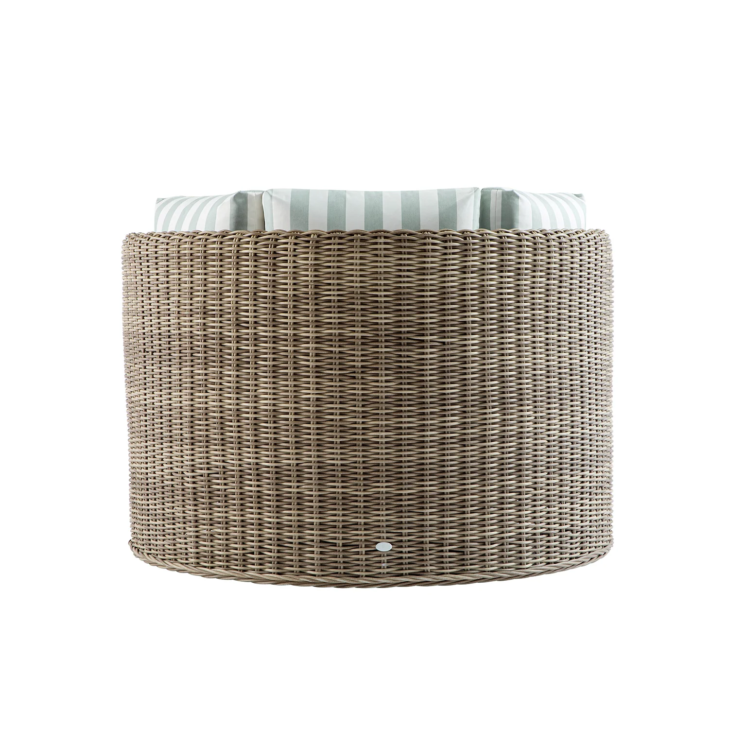Bellagio Round Wicker Swivel Daybed, Natural with Sage Stripes - Image 15