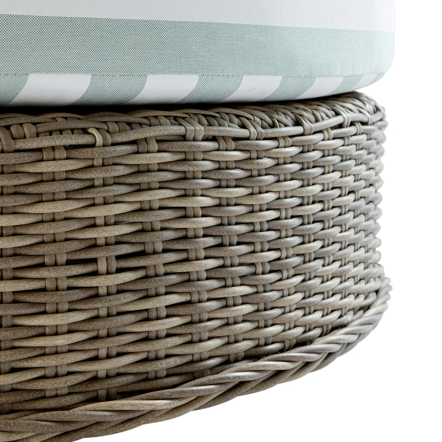 Bellagio Round Wicker Swivel Daybed, Natural with Sage Stripes - Image 20