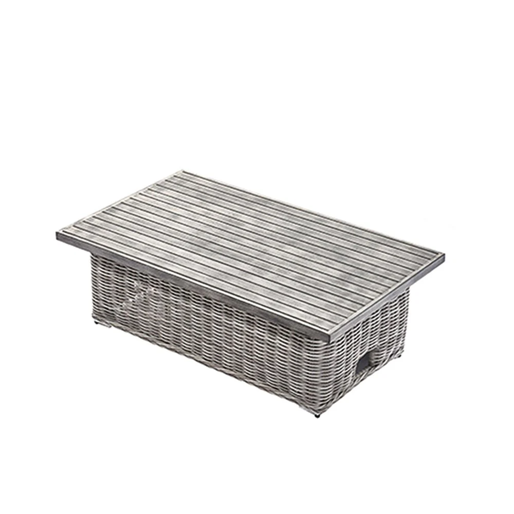 Bellagio Round Wicker Outdoor Rising Table, Light Grey - Image 2