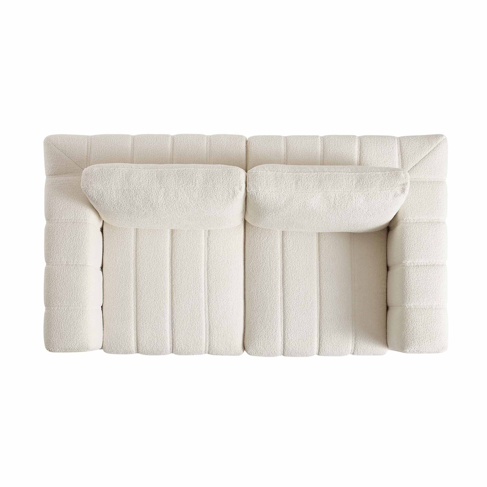 Belsize Beige Boucle Sofa with Wooden Base, 2-Seater - Image 7