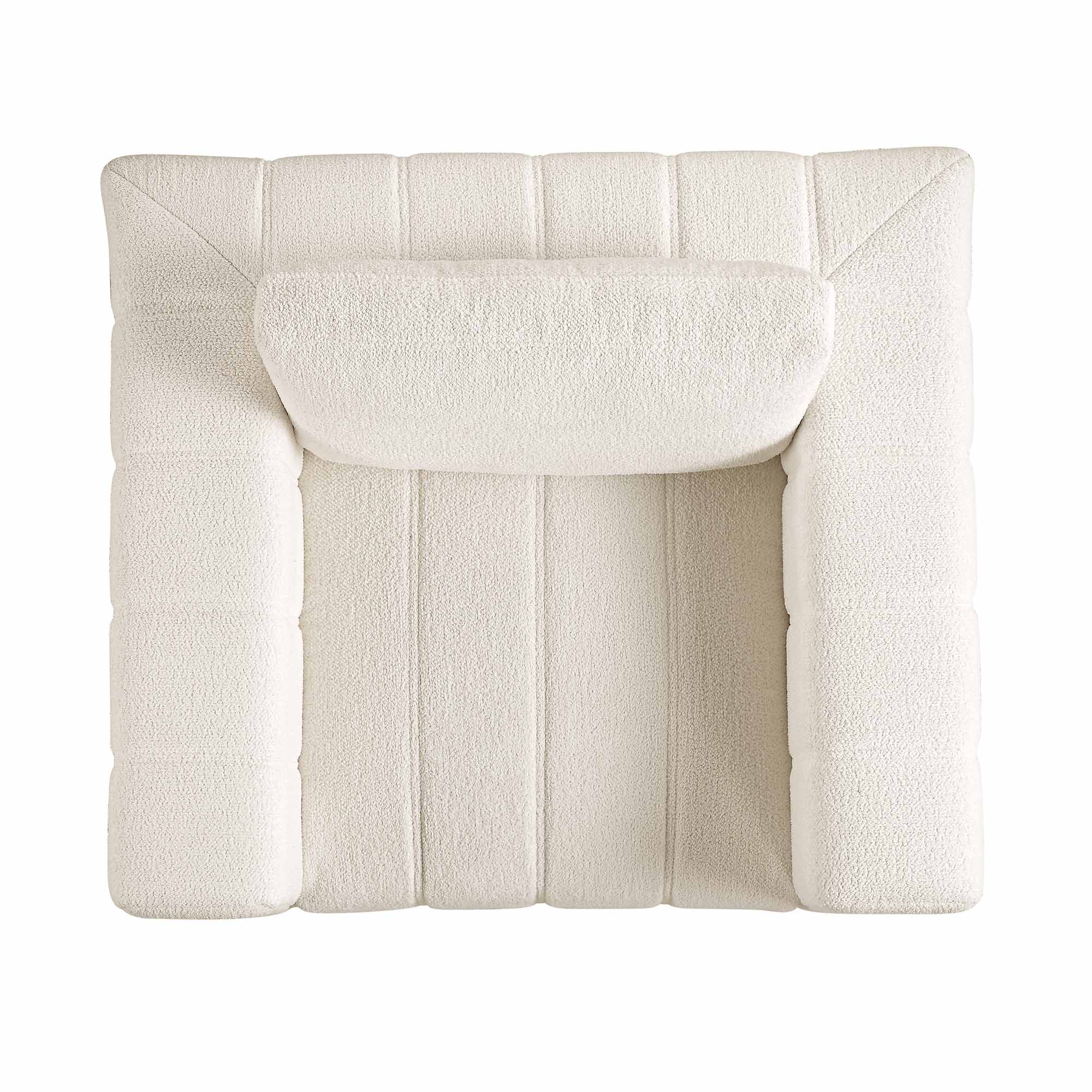 Belsize Beige Boucle Sofa with Wooden Base, 1-Seater - Image 10