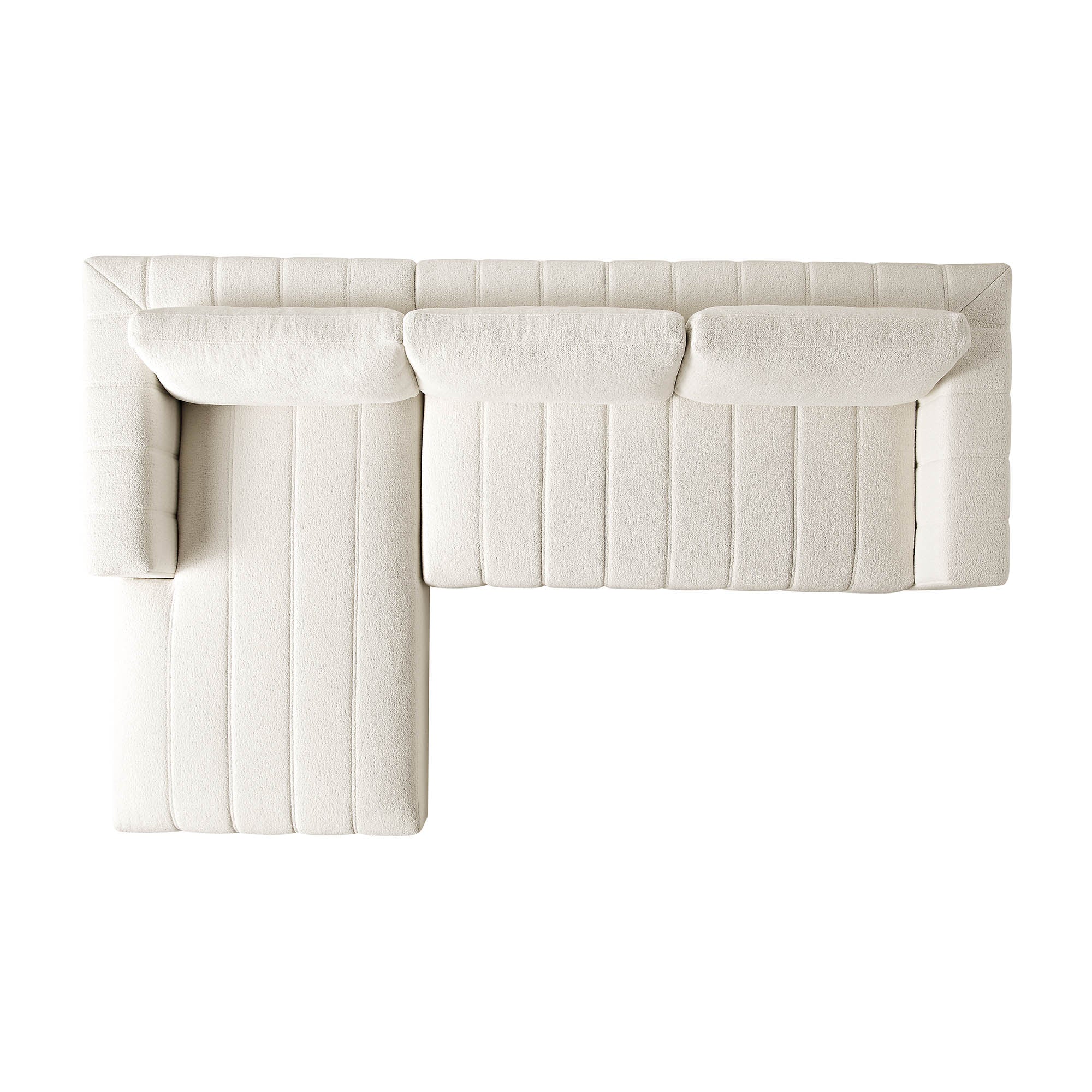 Belsize Beige Boucle Sofa with Wooden Base, Large Chaise Left Hand Facing - Image 8